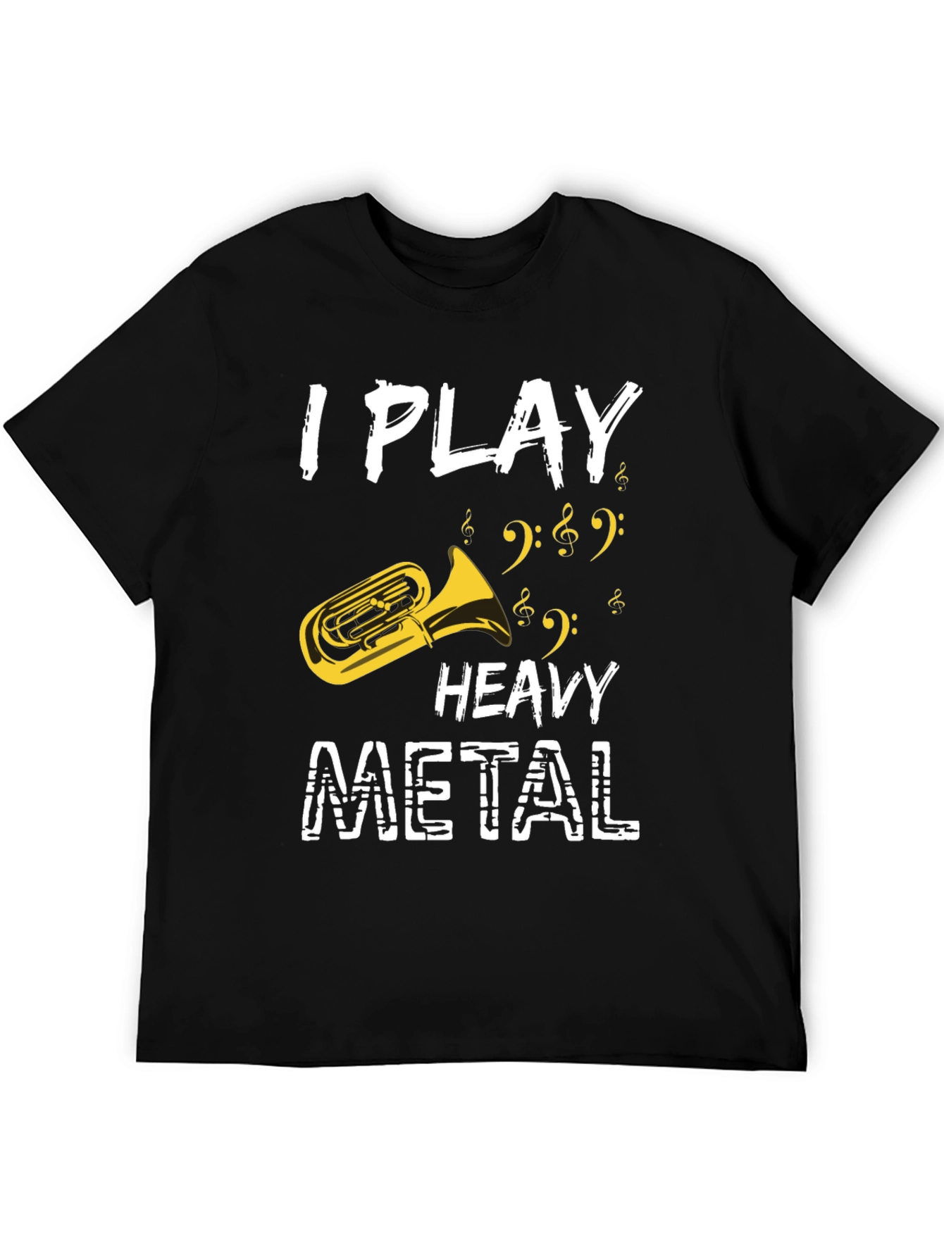 I Play Heavy Metal Tuba Musician Black T-Shirt
