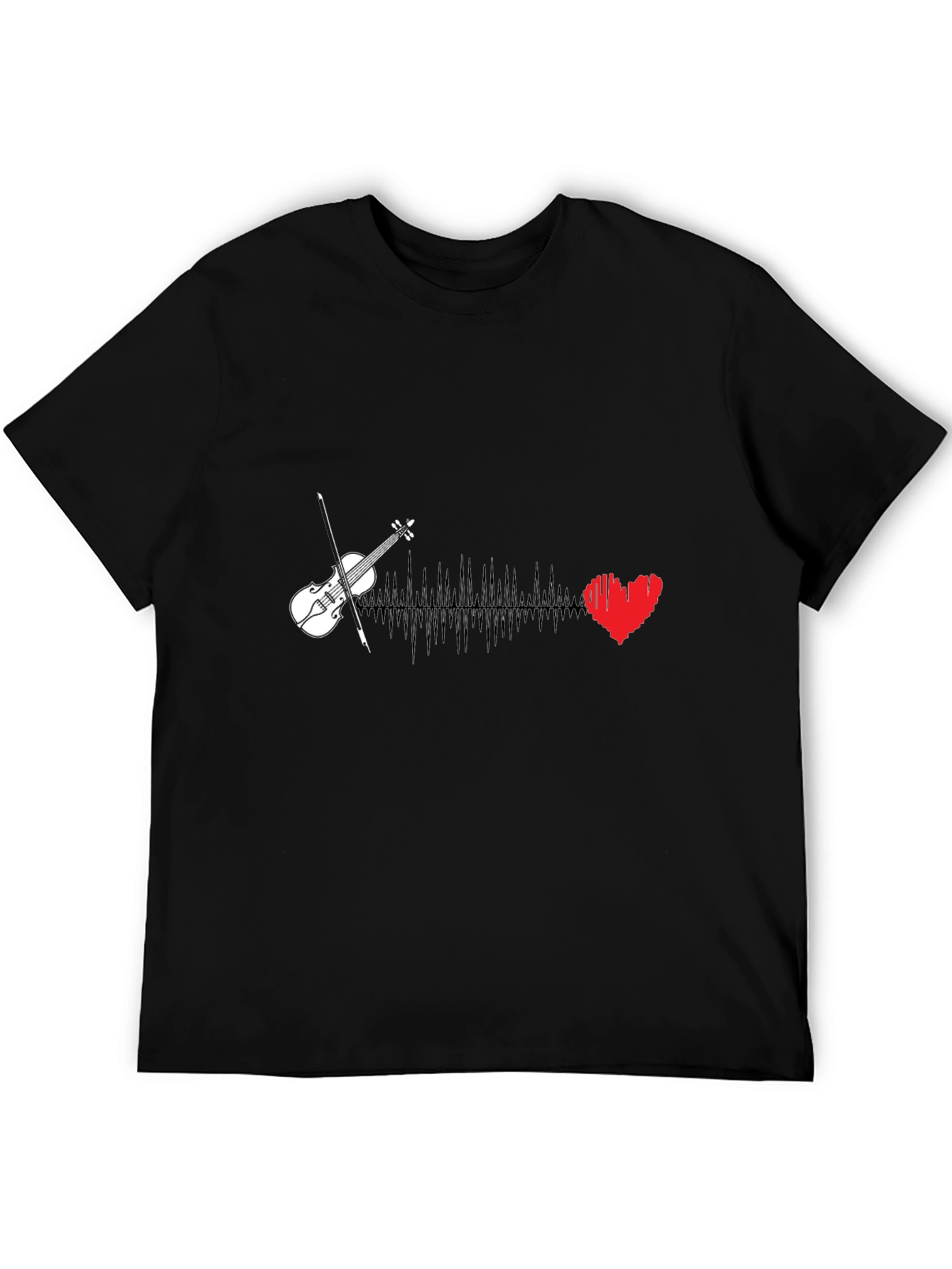 Heartbeat Violin Graphic Tee - Musicians Love