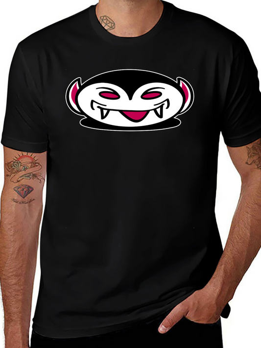 Vampire Emoji Black Cotton T-Shirt