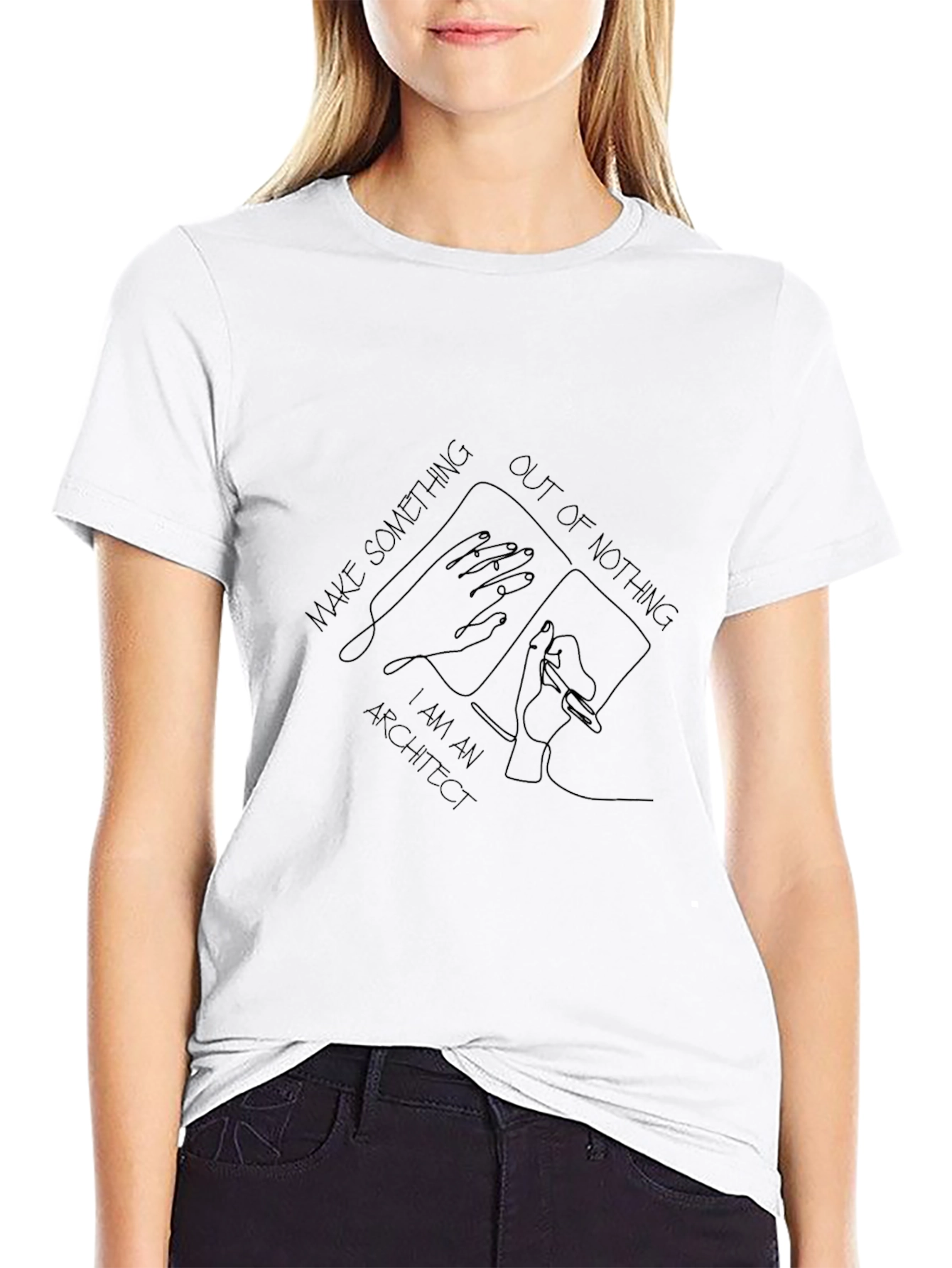 Architect Graphic Print T-Shirt - Design Drafting Creative