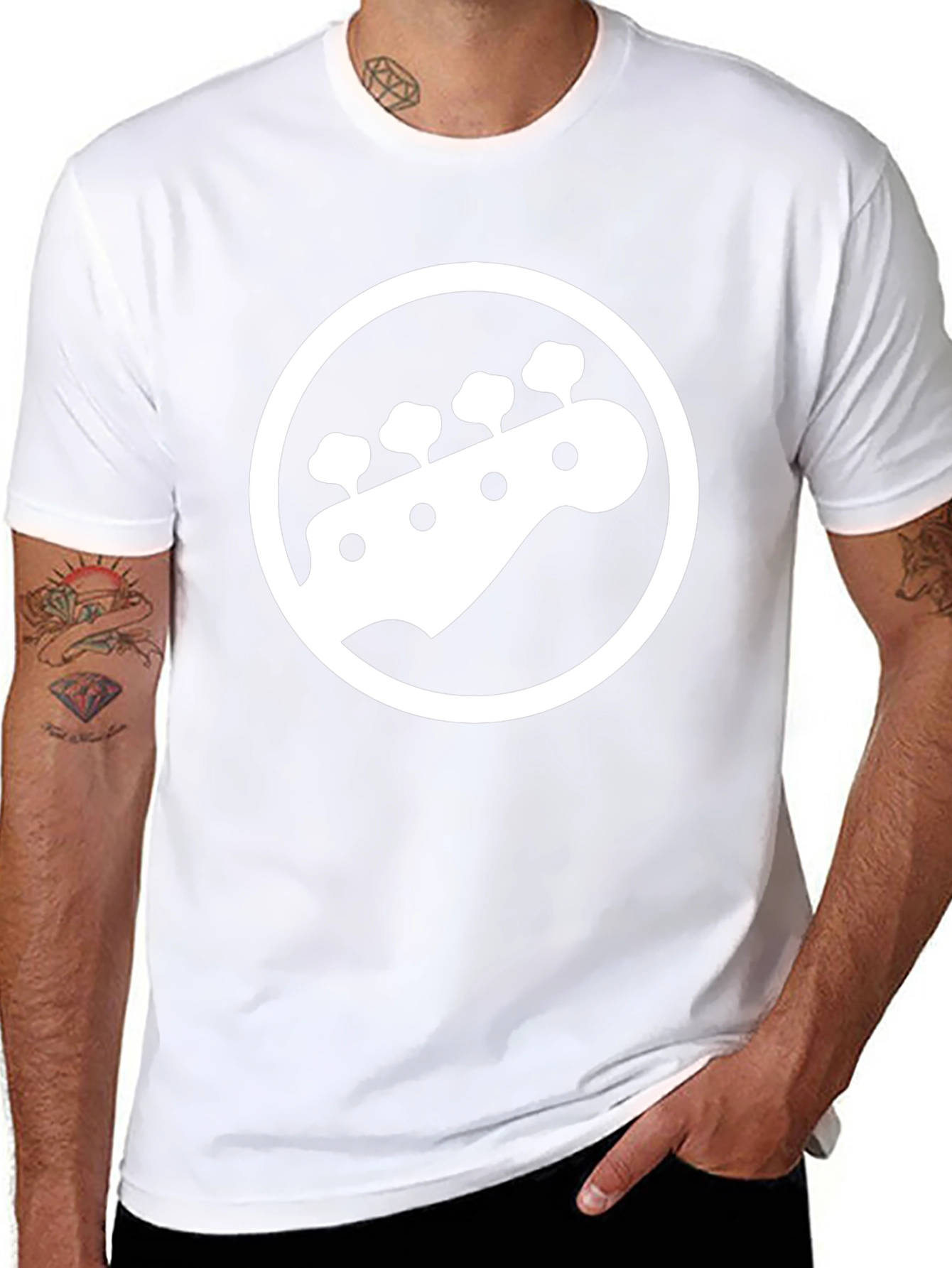 Bass Guitar Headstock T-Shirt - Black