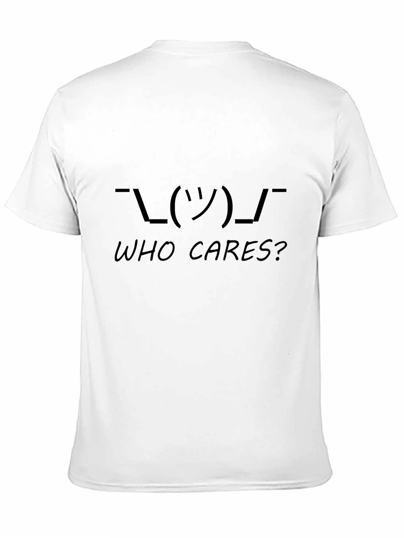 Who Cares? Shrug Emoji Black T-Shirt