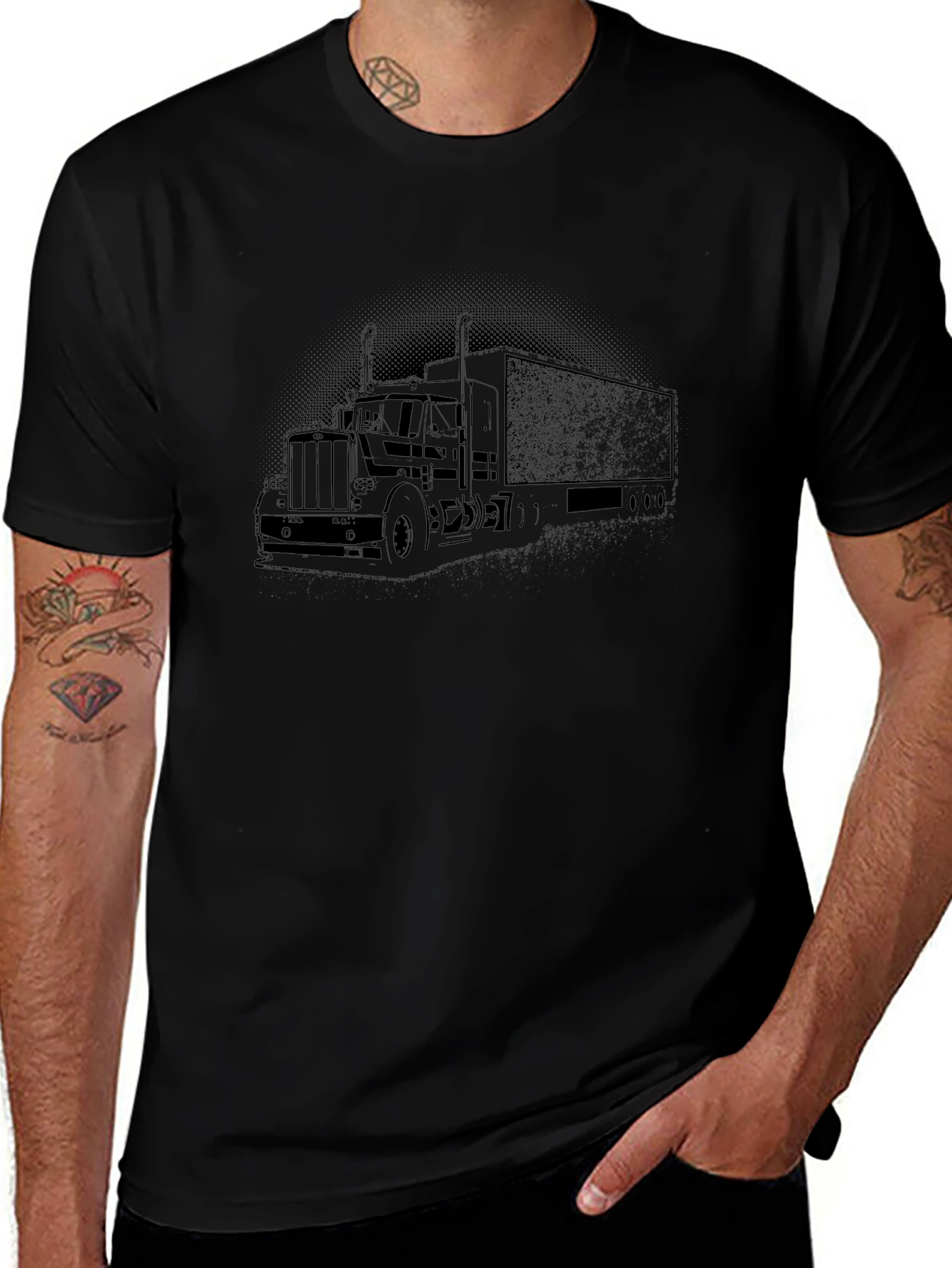 Trucker Tee - Semi Truck Graphic T-Shirt