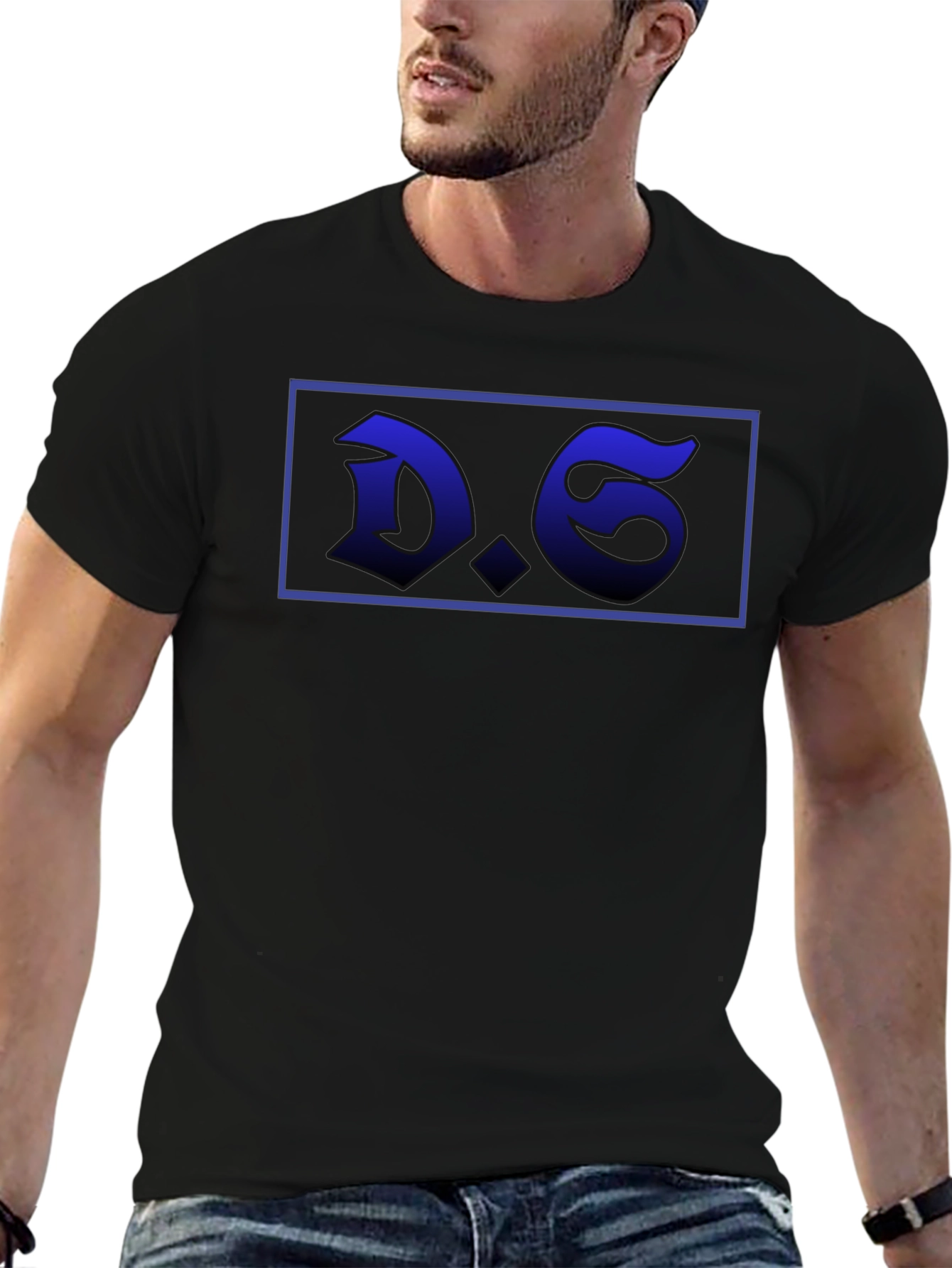 D.6. Graphic Tee - Bold Black Cotton Blend T-Shirt