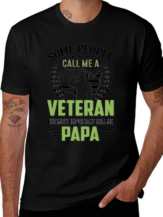 Veteran Papa T-Shirt - Military Dad Tee