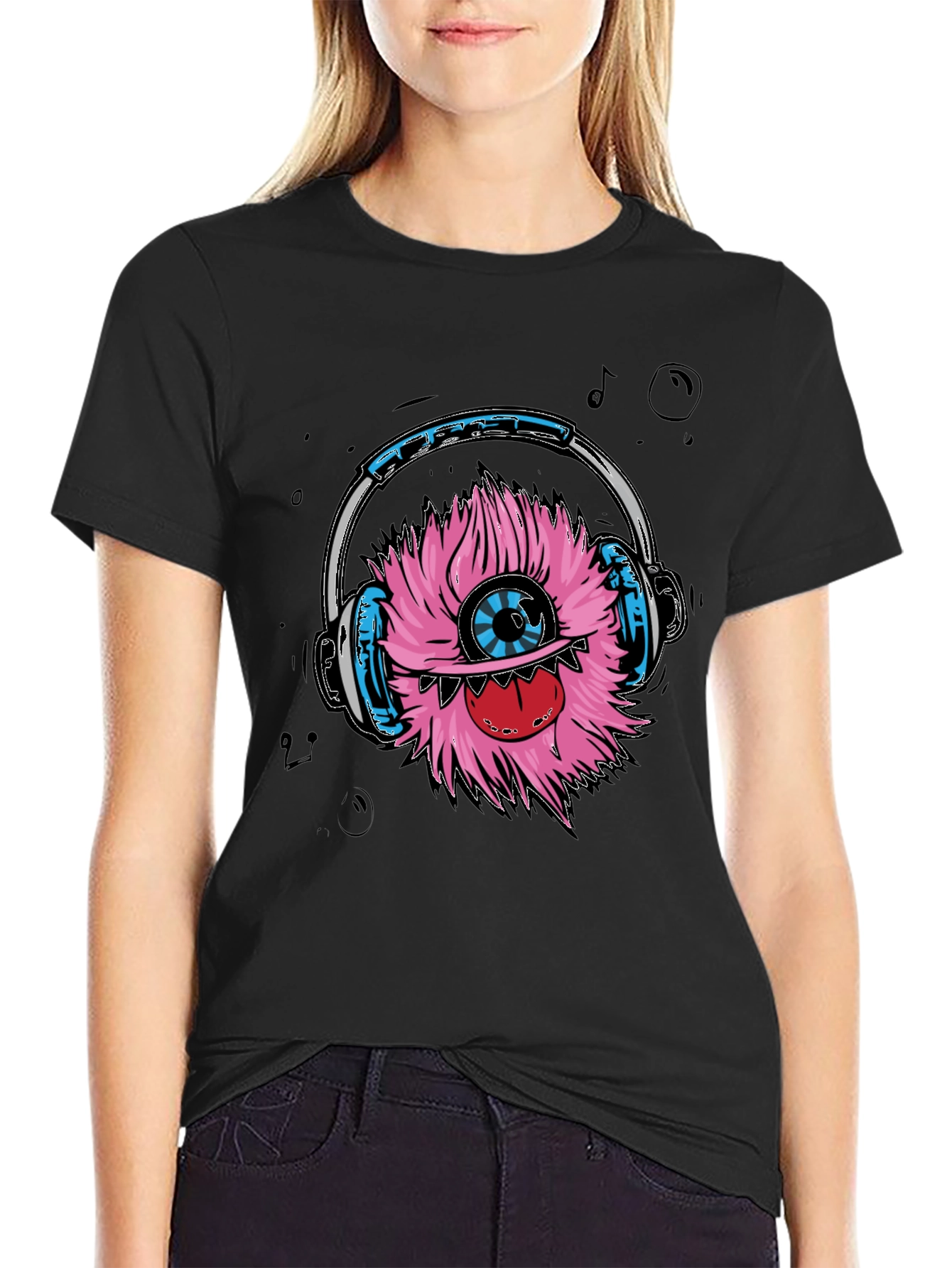 Monster with Headphones Graphic Tee