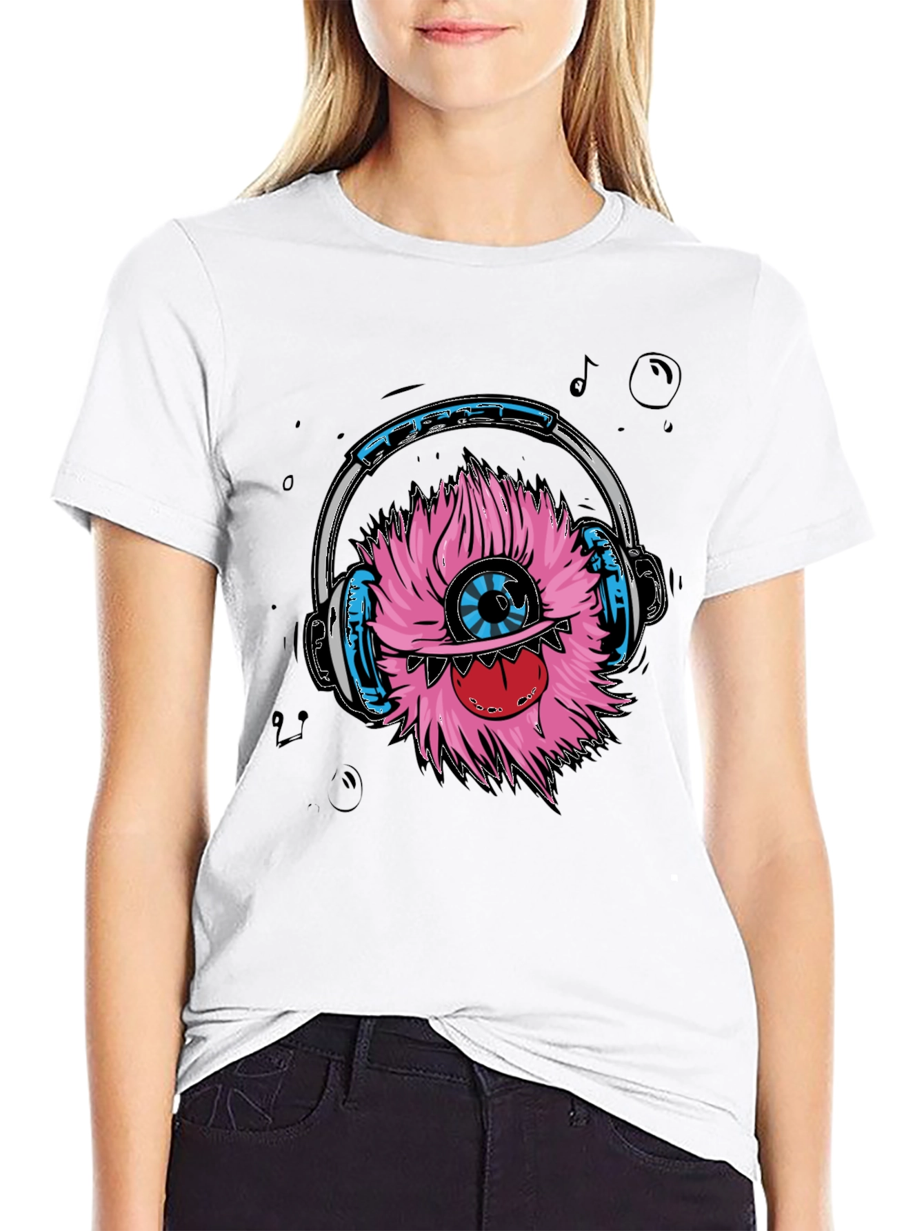 Monster with Headphones Graphic Tee