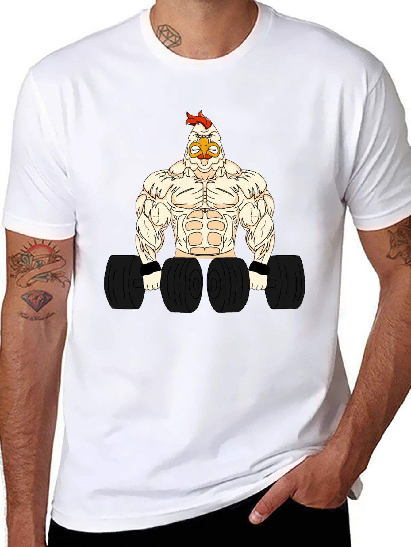 Muscle Chicken Graphic T-Shirt