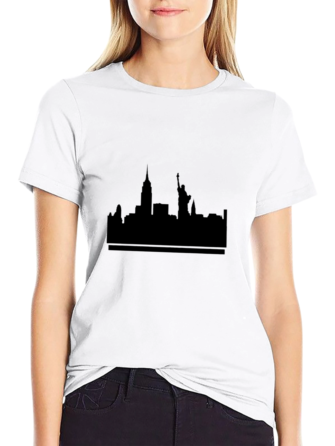 NYC Skyline Silhouette Black T-Shirt