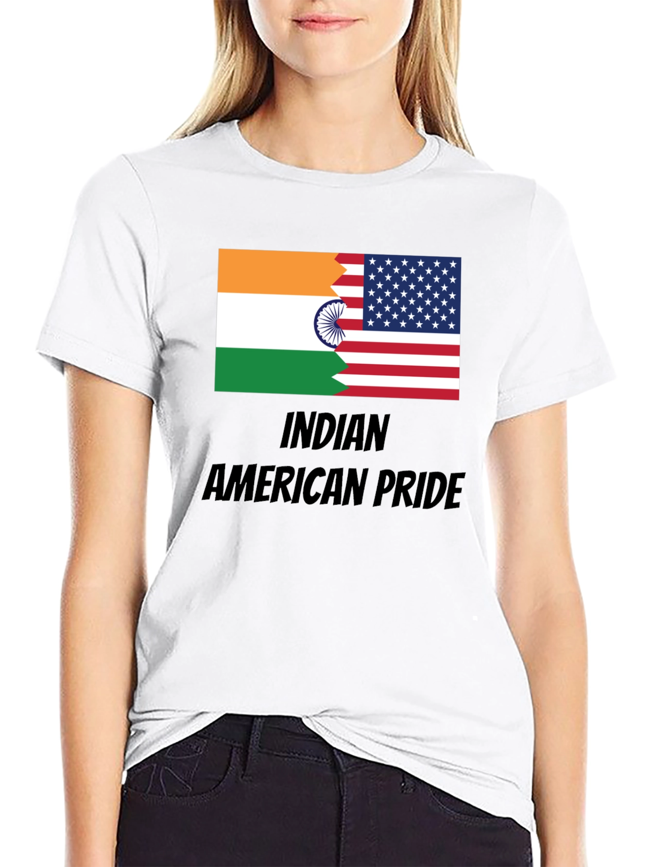 Indian American Pride T-Shirt - Dual Flag Design