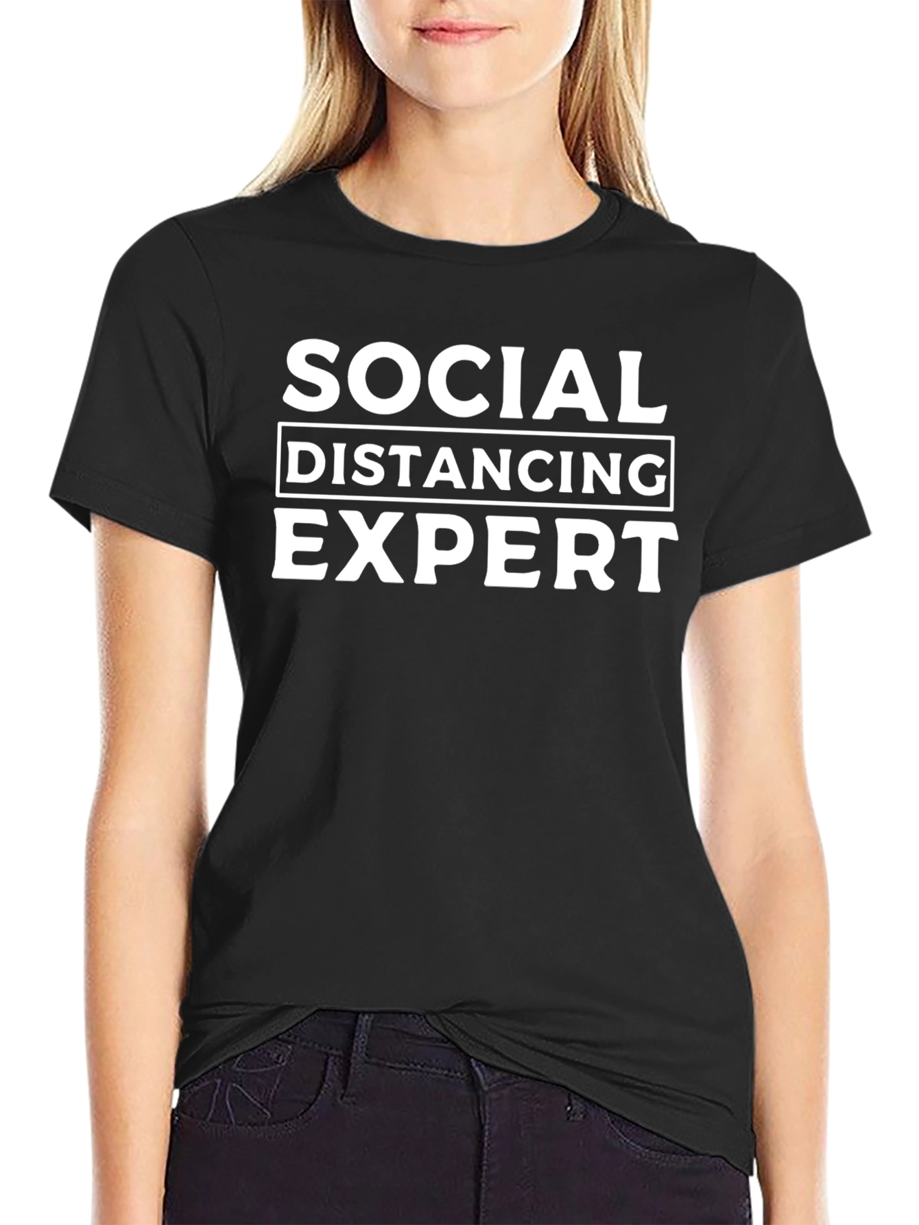 Social Distancing Expert Graphic Tee - Black