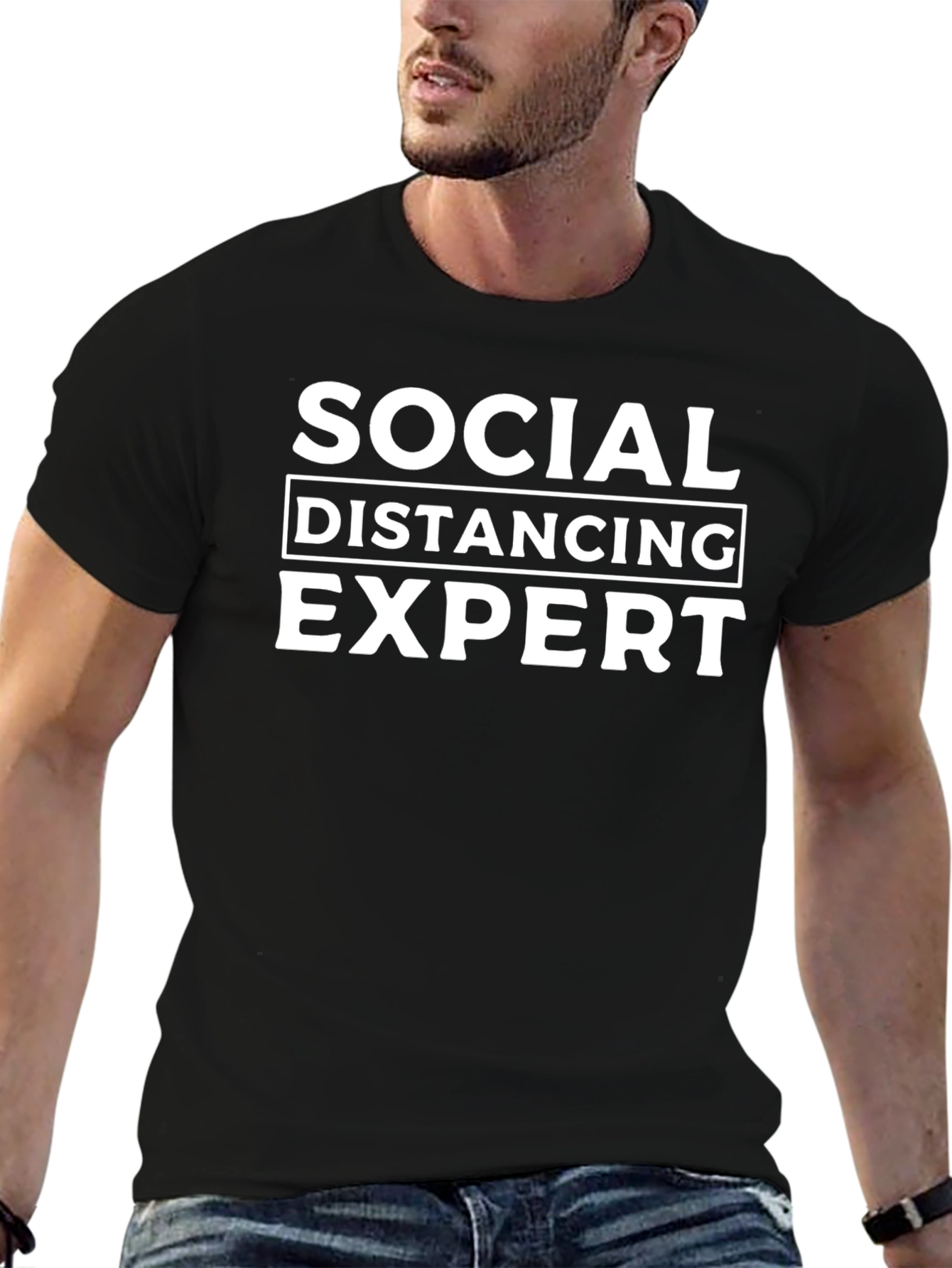 Social Distancing Expert Graphic Tee - Black