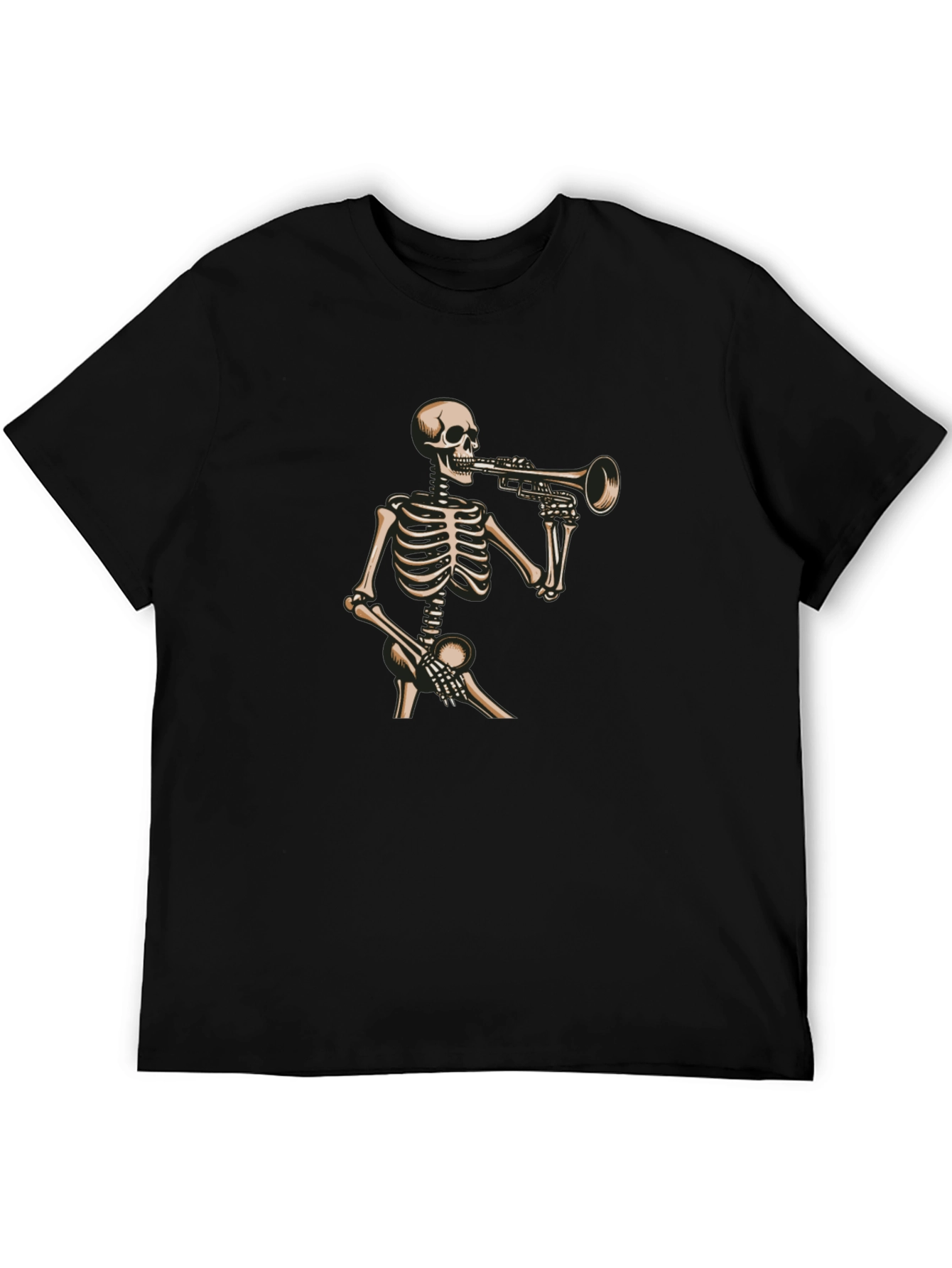 Skeleton Trumpet Player Graphic T-Shirt