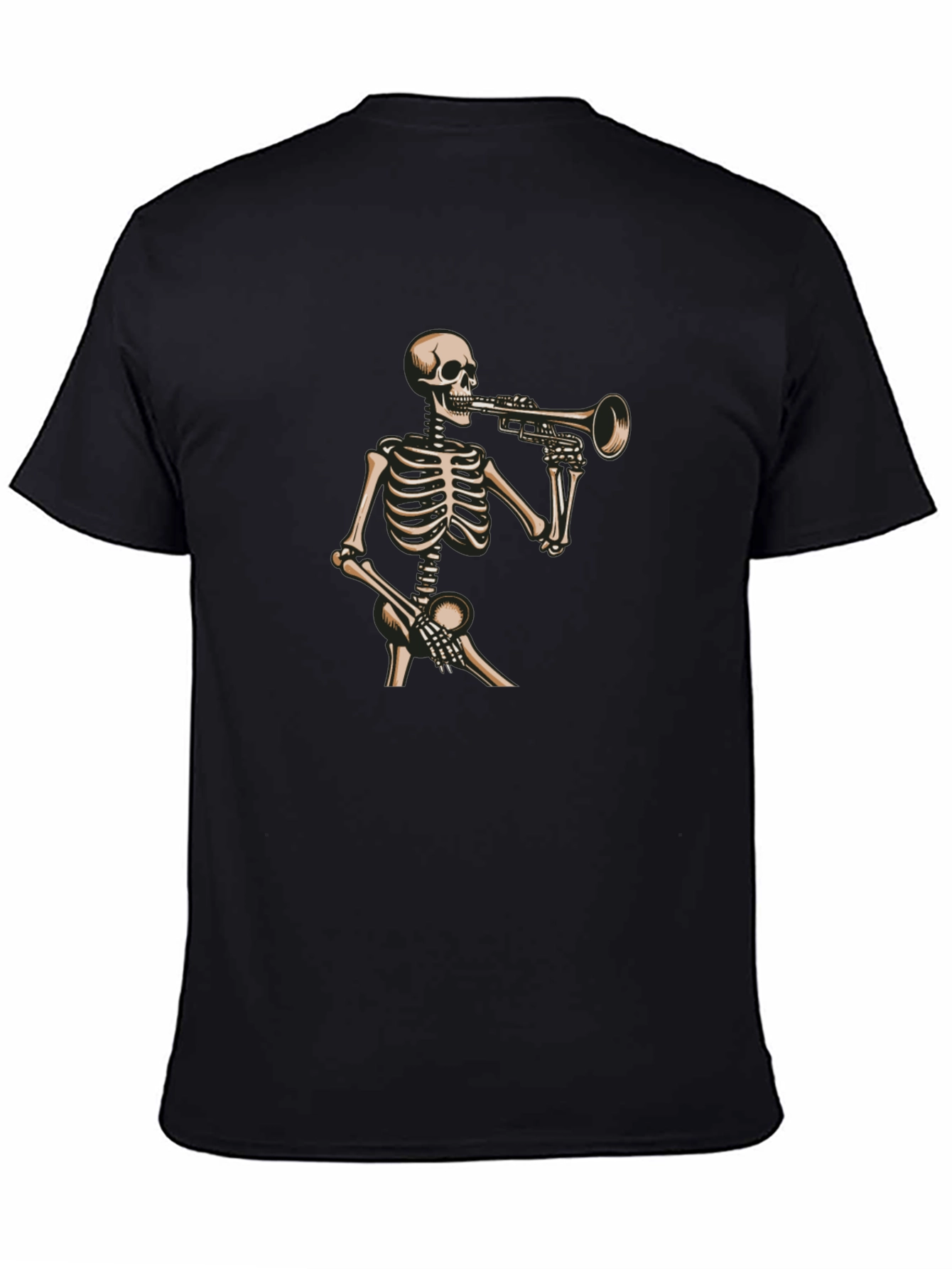 Skeleton Trumpet Player Graphic T-Shirt