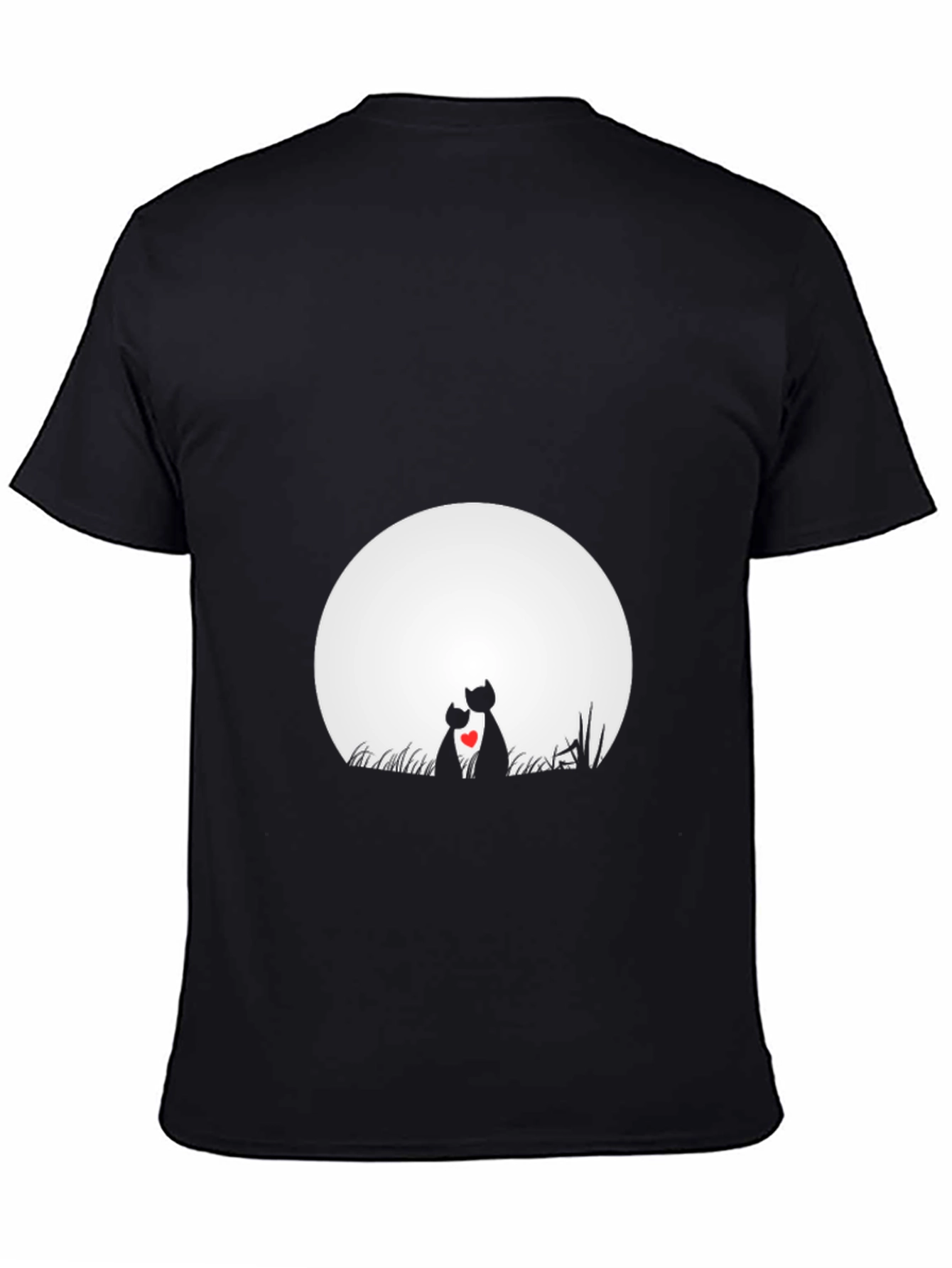 Love Cats T-Shirt - Romantic Moon Graphic Tee