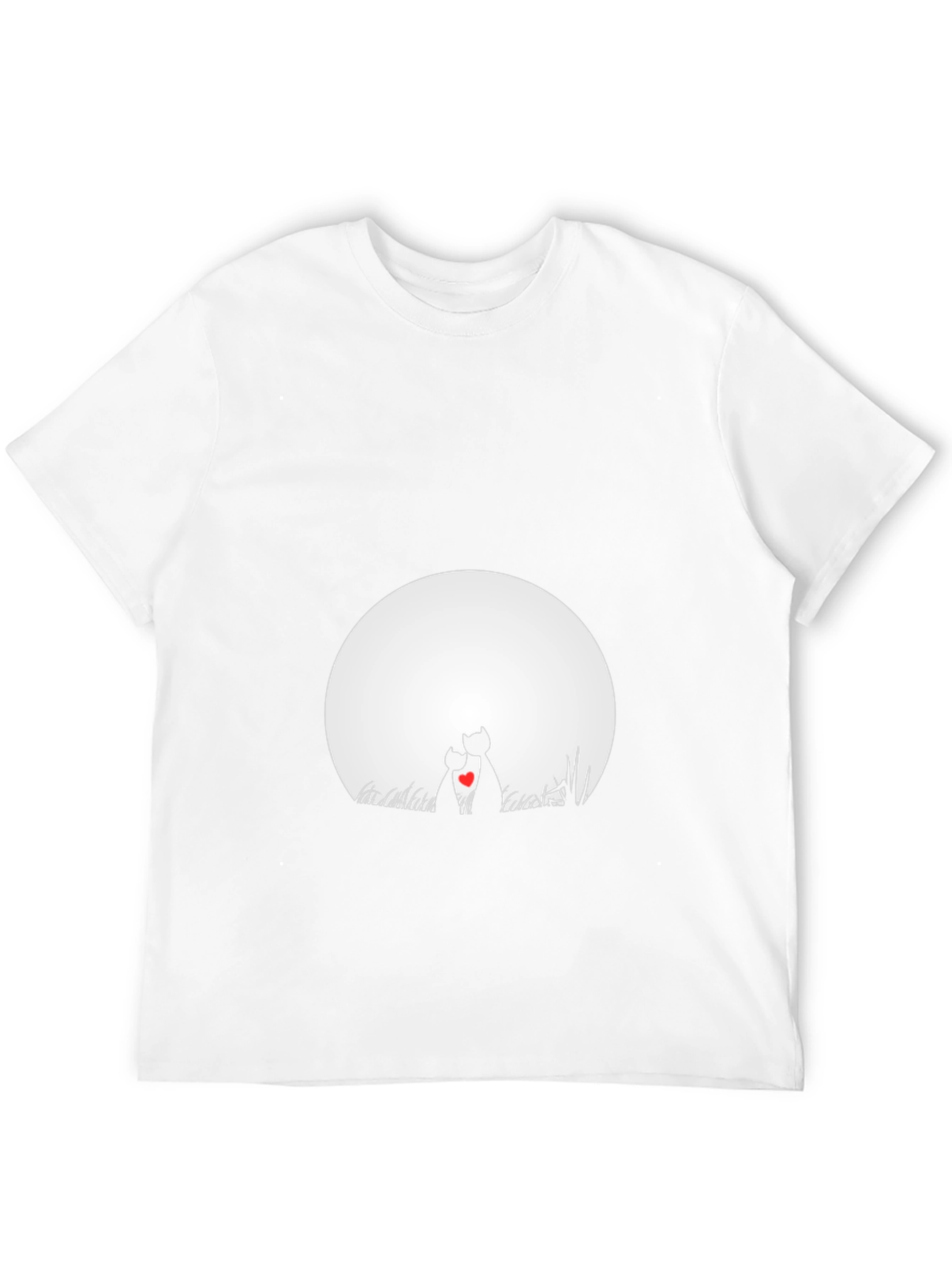 Love Cats T-Shirt - Romantic Moon Graphic Tee