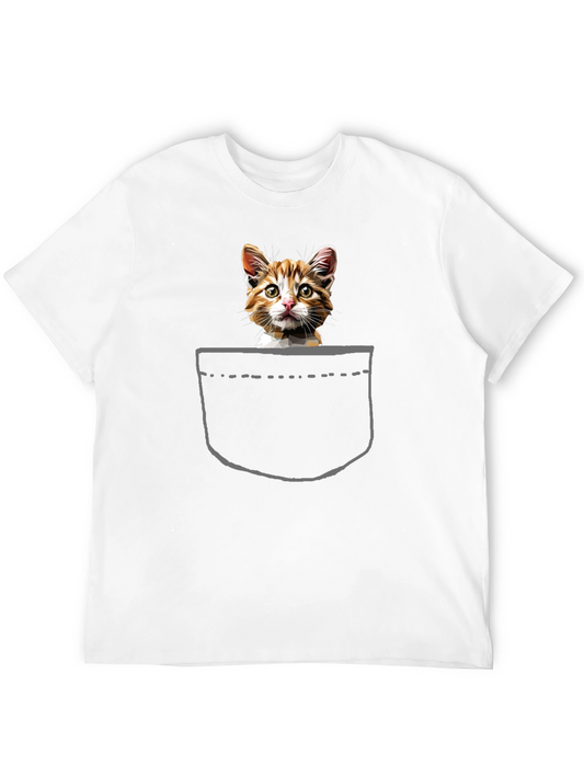 Kitten Pocket T-Shirt - Cute Cat Tee