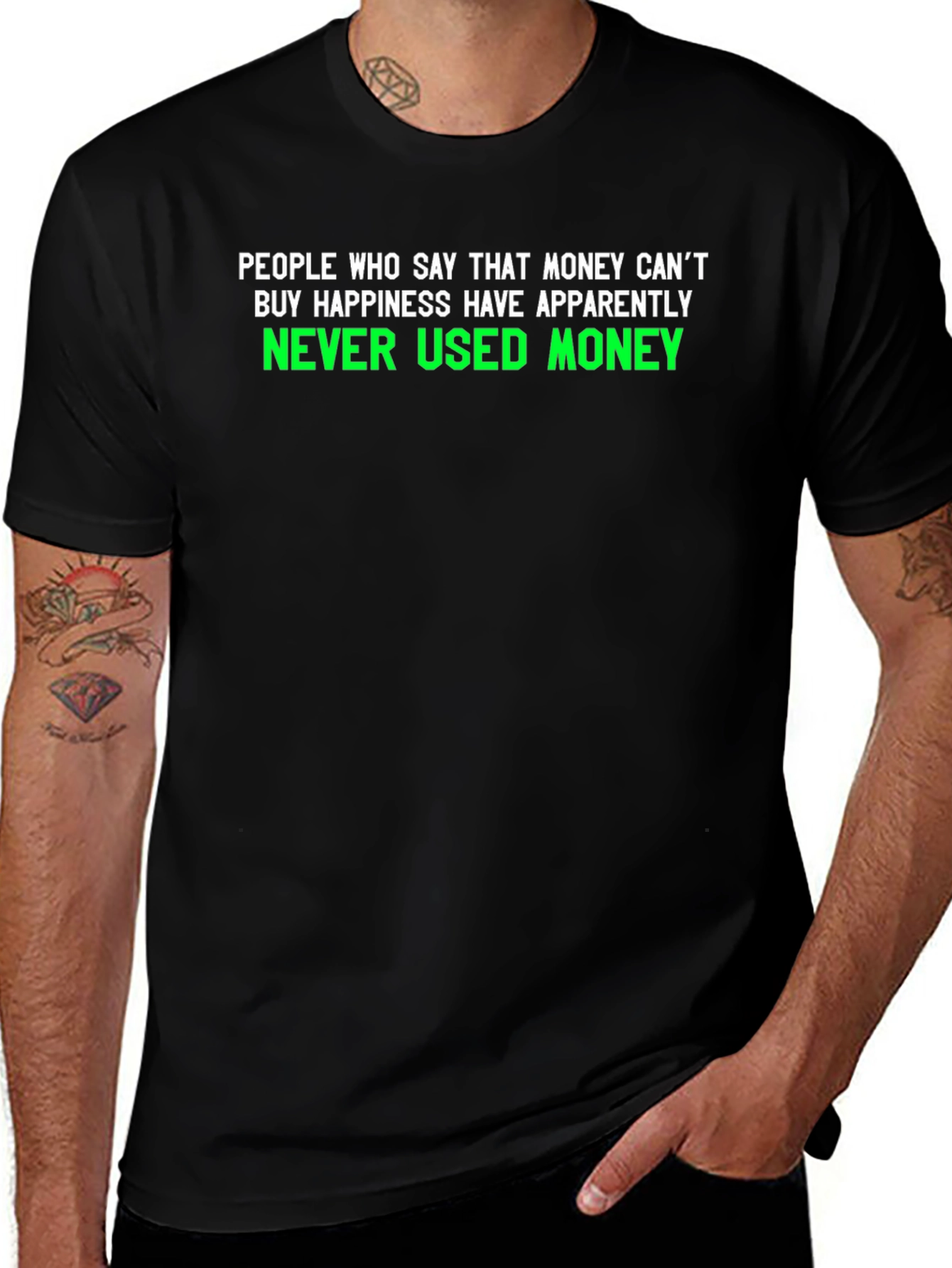Money Cant Buy Happiness Graphic T-Shirt