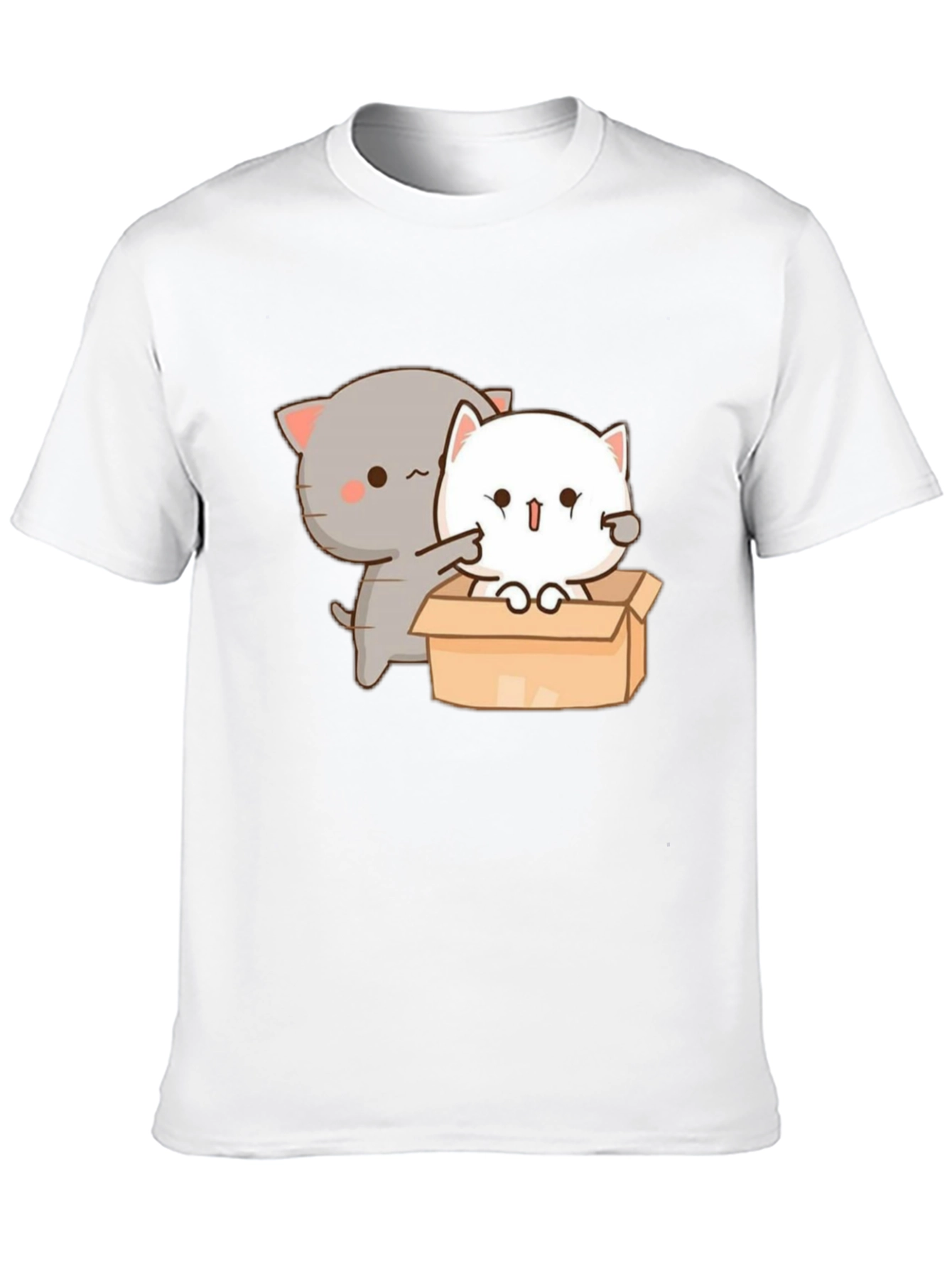 Cute Cat in Box Graphic T-Shirt