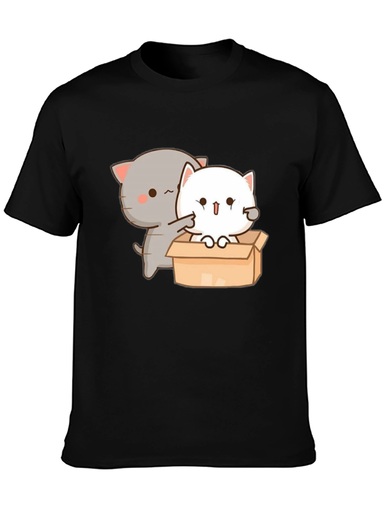 Cute Cat in Box Graphic T-Shirt