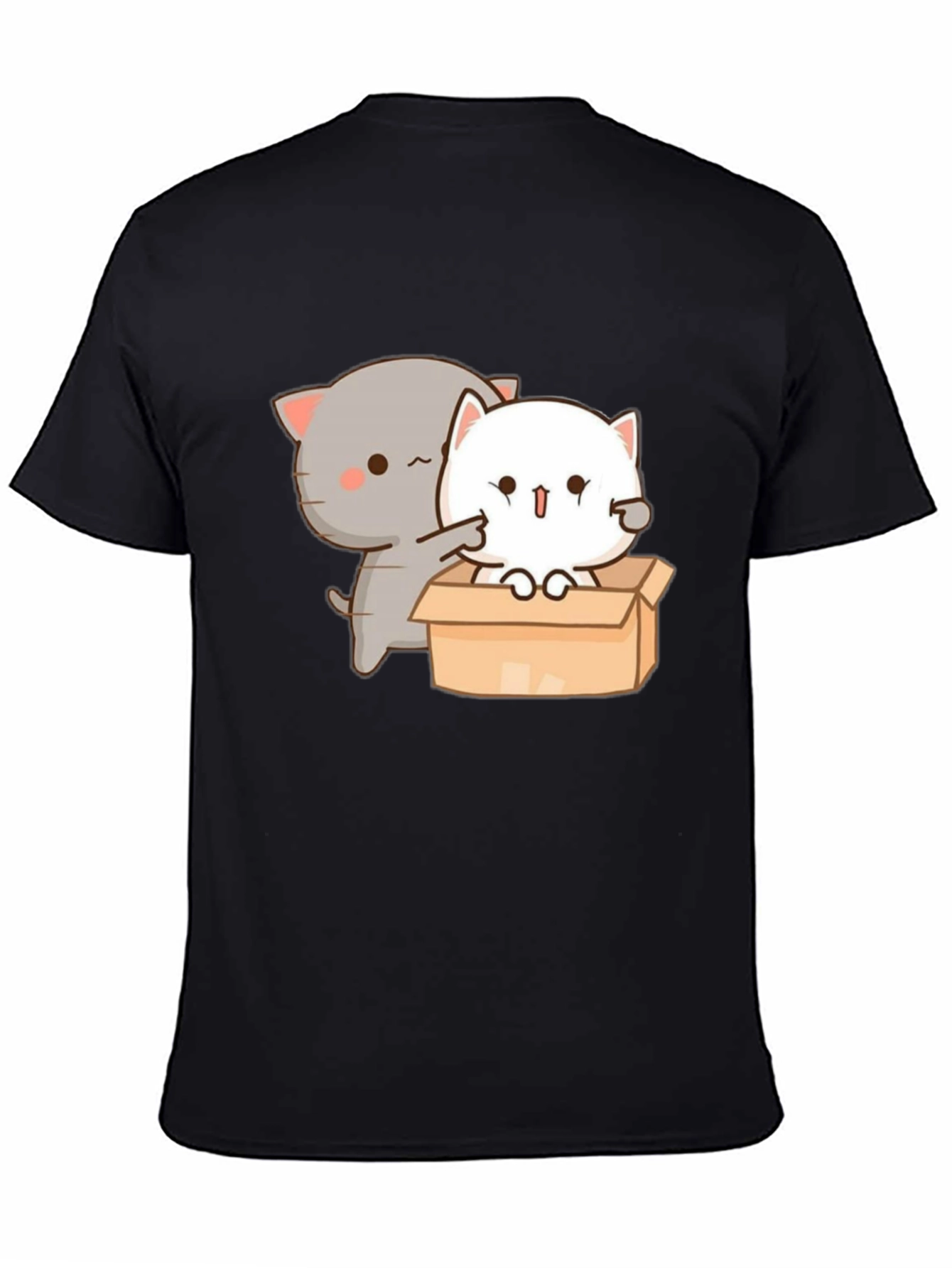 Cute Cat in Box Graphic T-Shirt