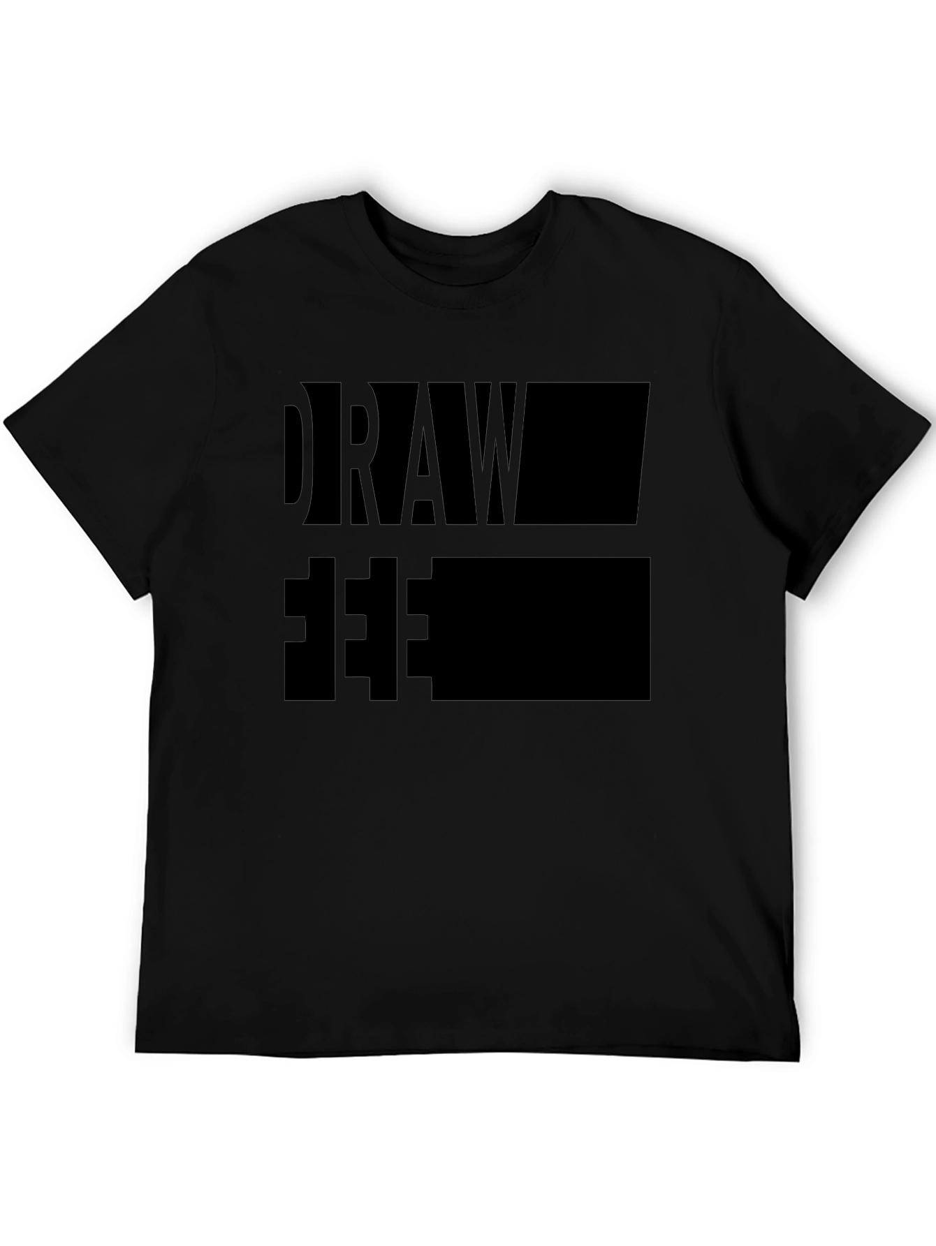 Draw Free Mens Black T-Shirt