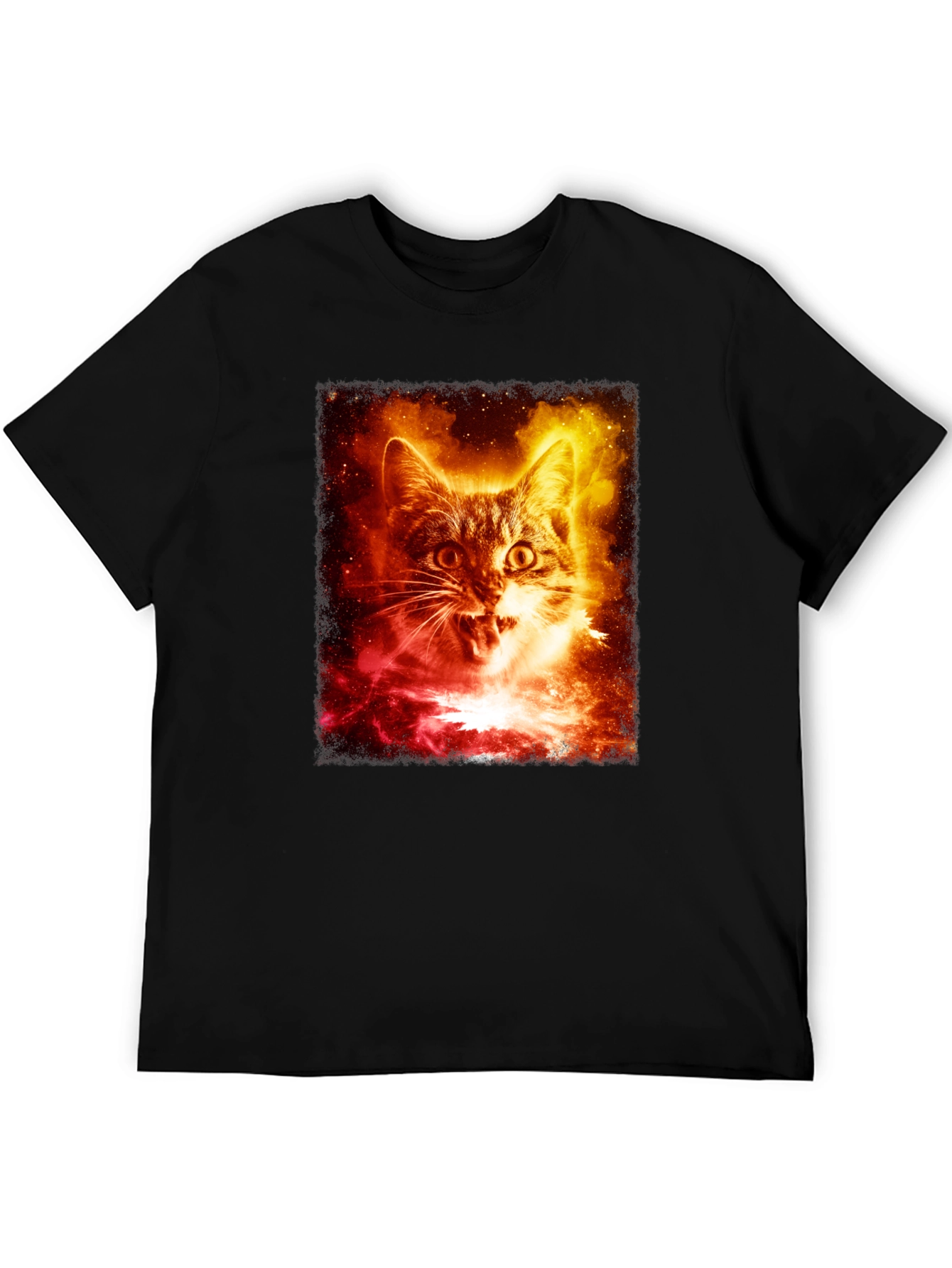 Galaxy Cat Graphic Tee - Unisex Black T-Shirt