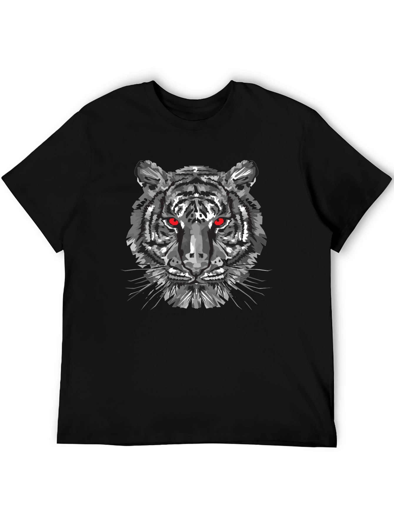 Black Tiger Graphic Tee - Mens Crew Neck T-Shirt