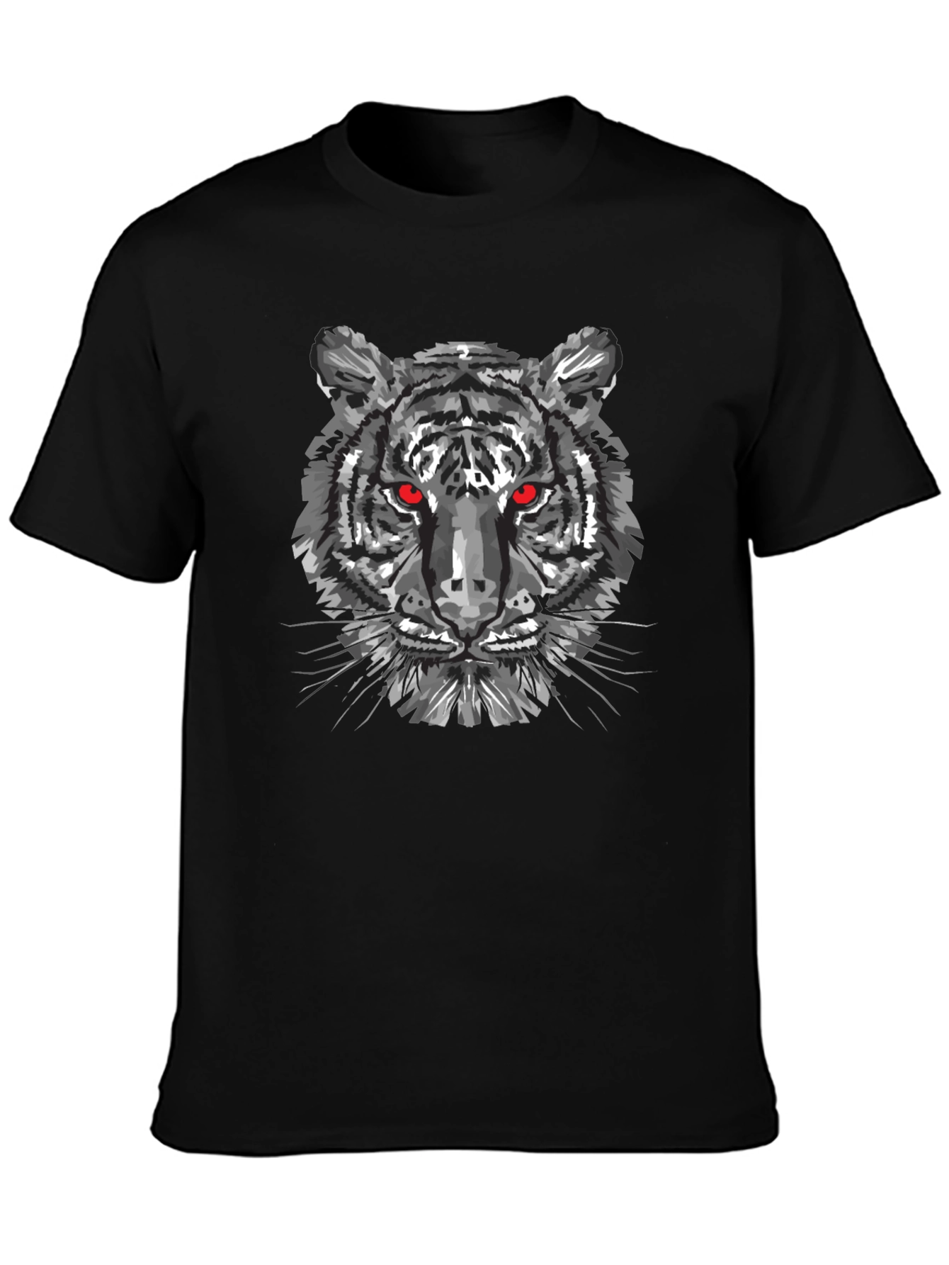 Black Tiger Graphic Tee - Mens Crew Neck T-Shirt