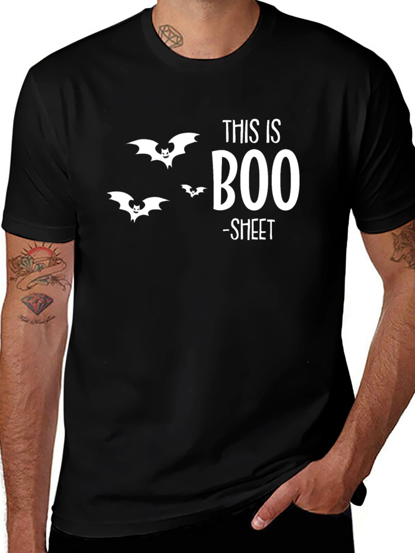 Funny Halloween Graphic T-Shirt - This is Boo-Sheet Tee