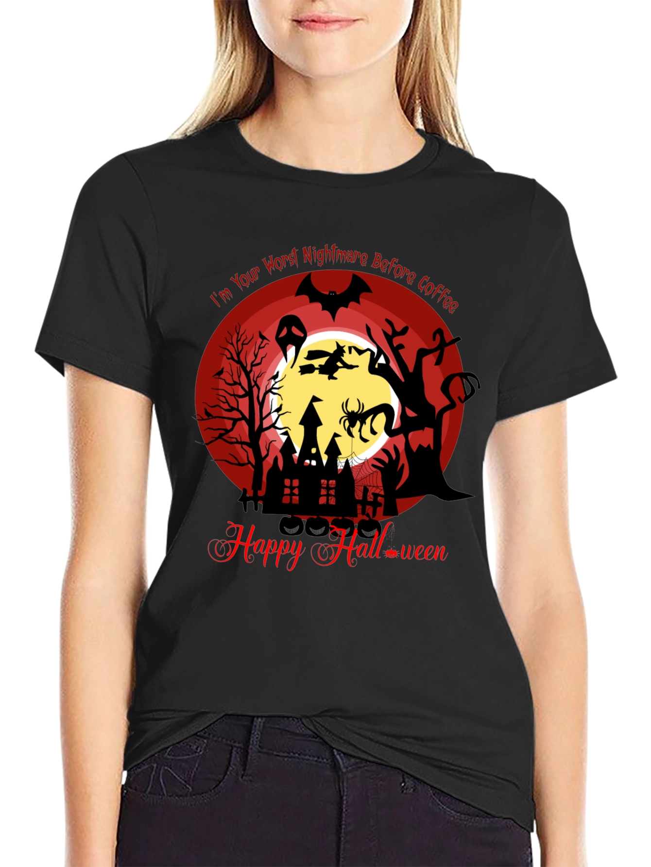 Halloween Nightmare Before Coffee Graphic Tee