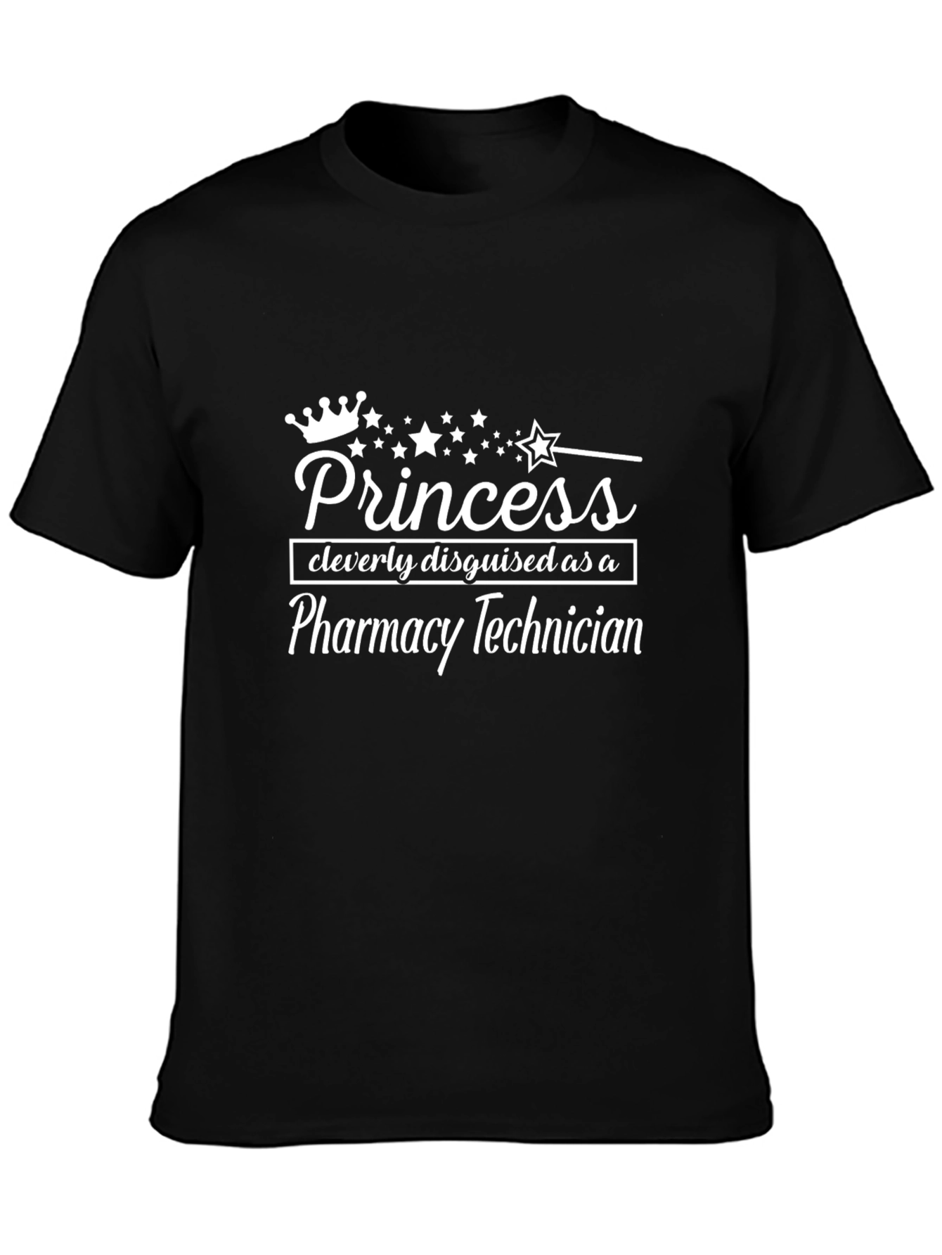 Princess Disguised as Pharmacy Technician Black T-Shirt
