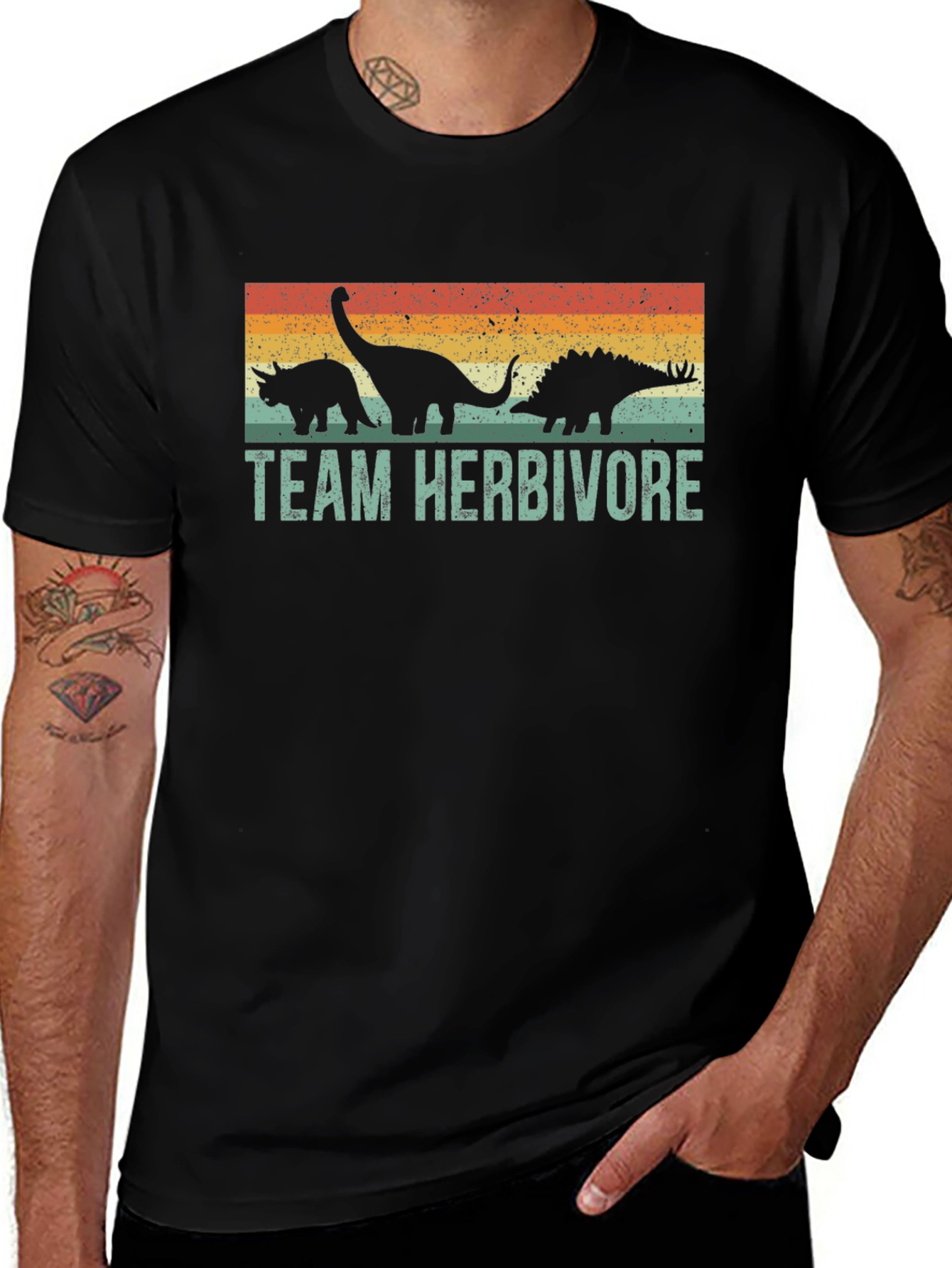 Team Herbivore Dinosaur Graphic T-Shirt