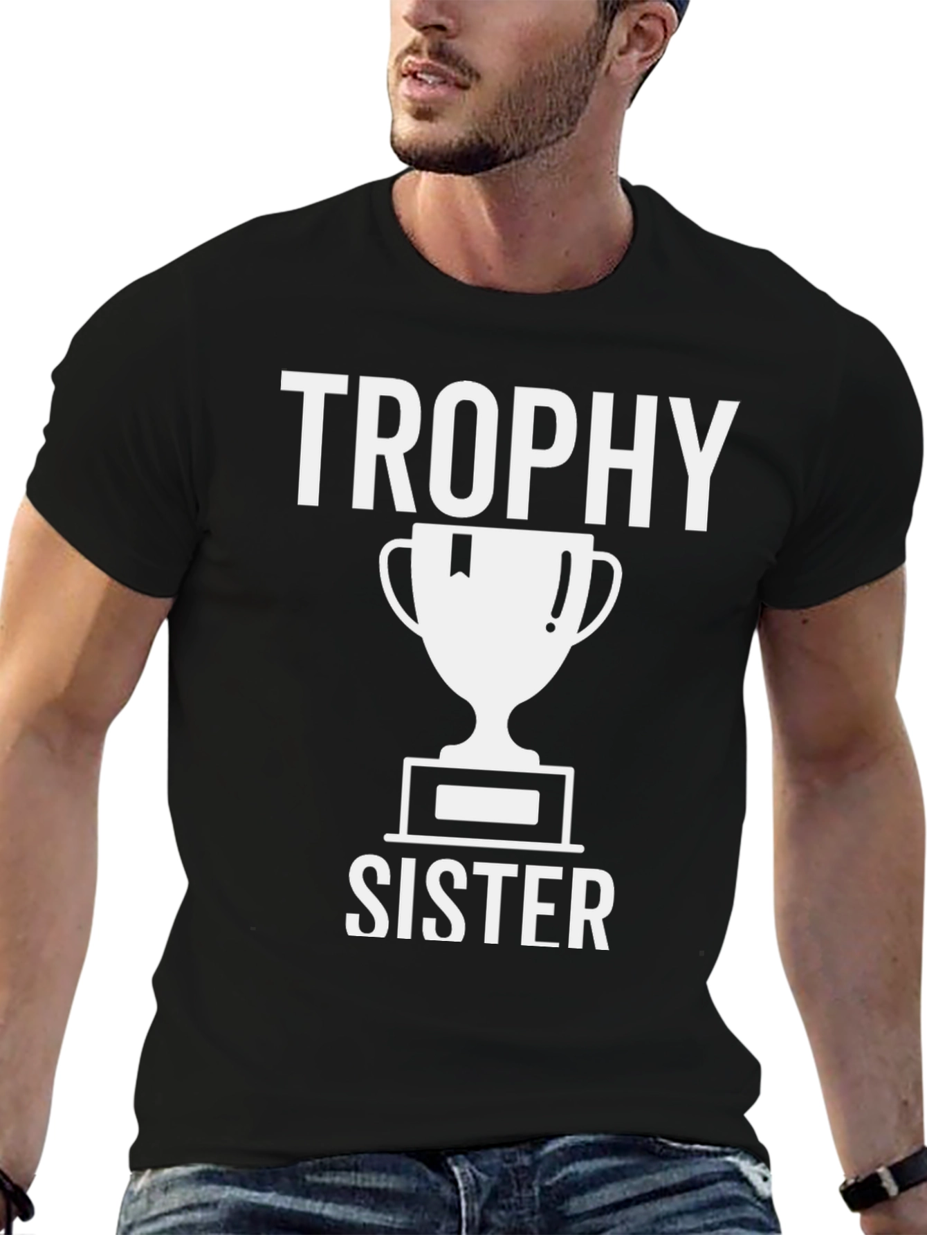 Trophy Sister Graphic T-Shirt - Black Cotton Tee