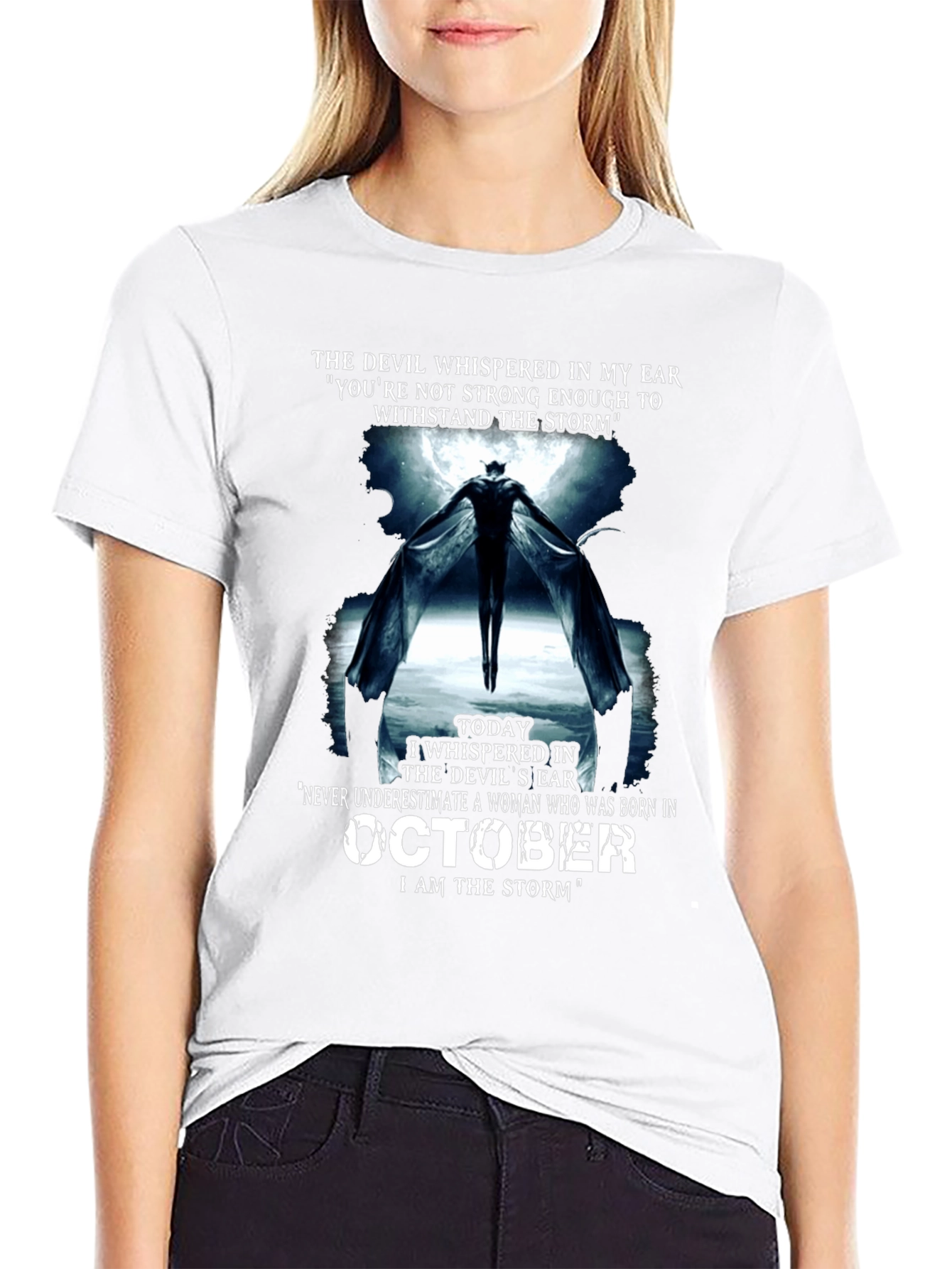 October Woman Devil Storm Graphic T-Shirt