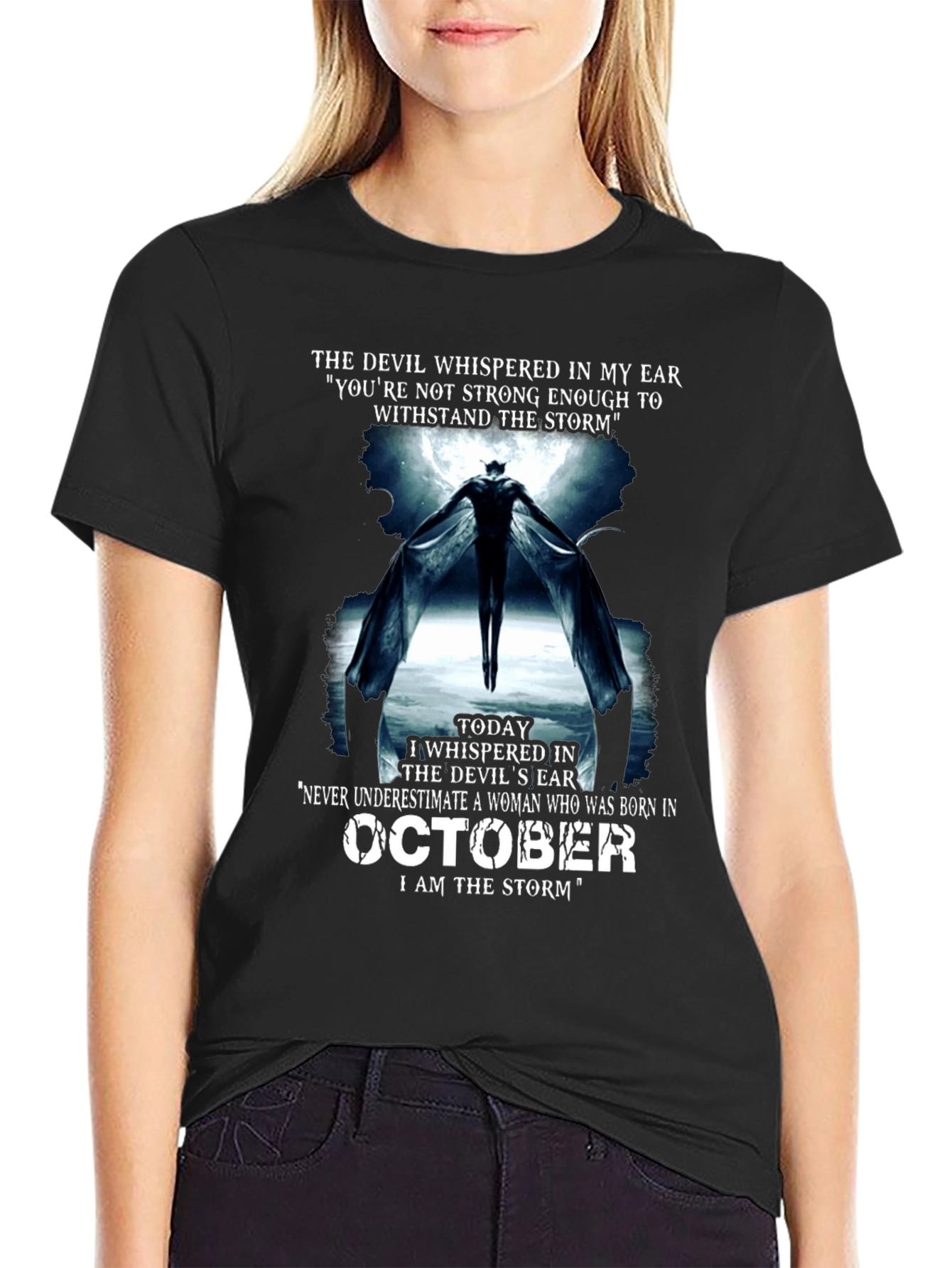 October Woman Devil Storm Graphic T-Shirt