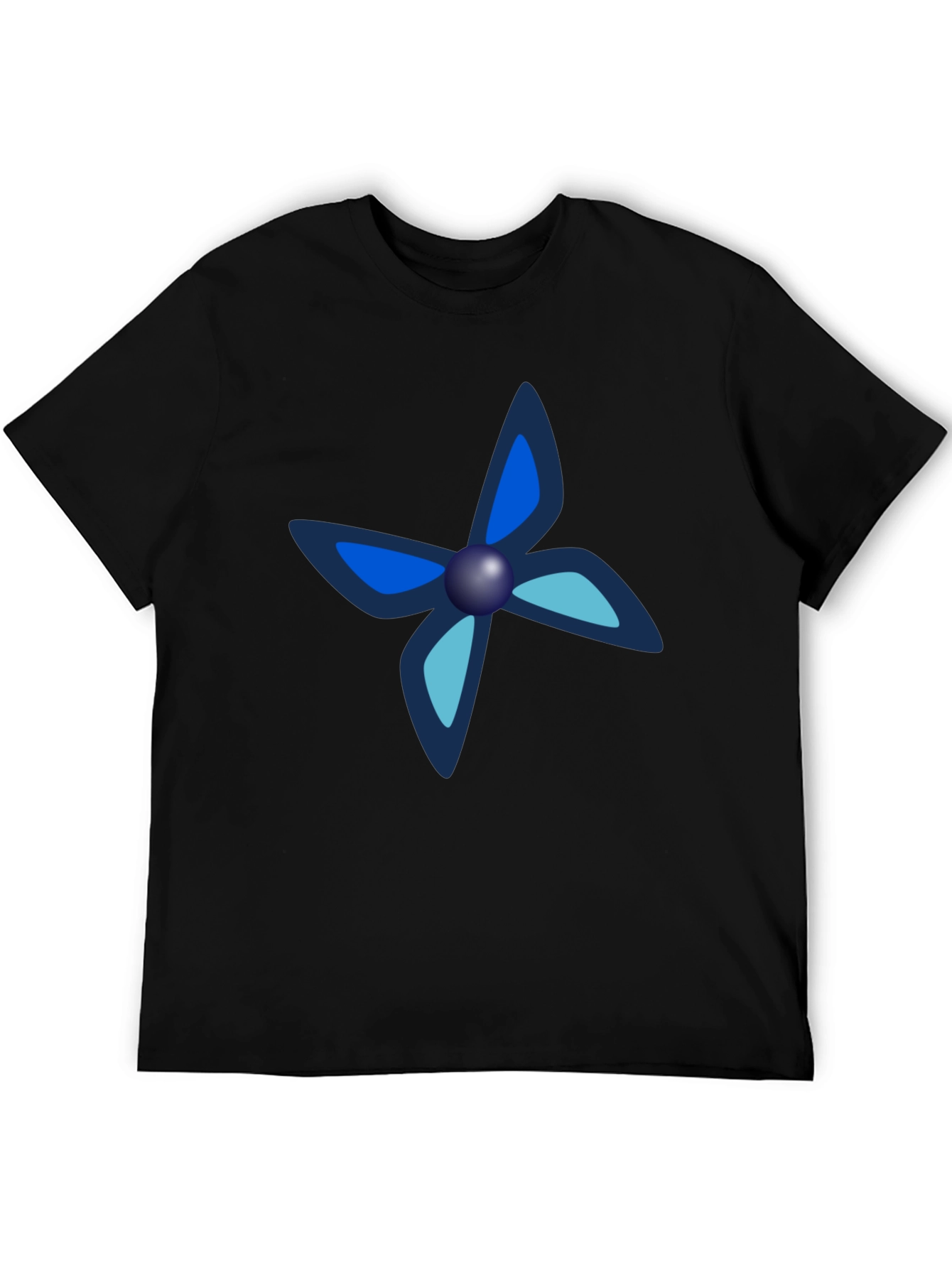 Blue Floral Graphic T-Shirt