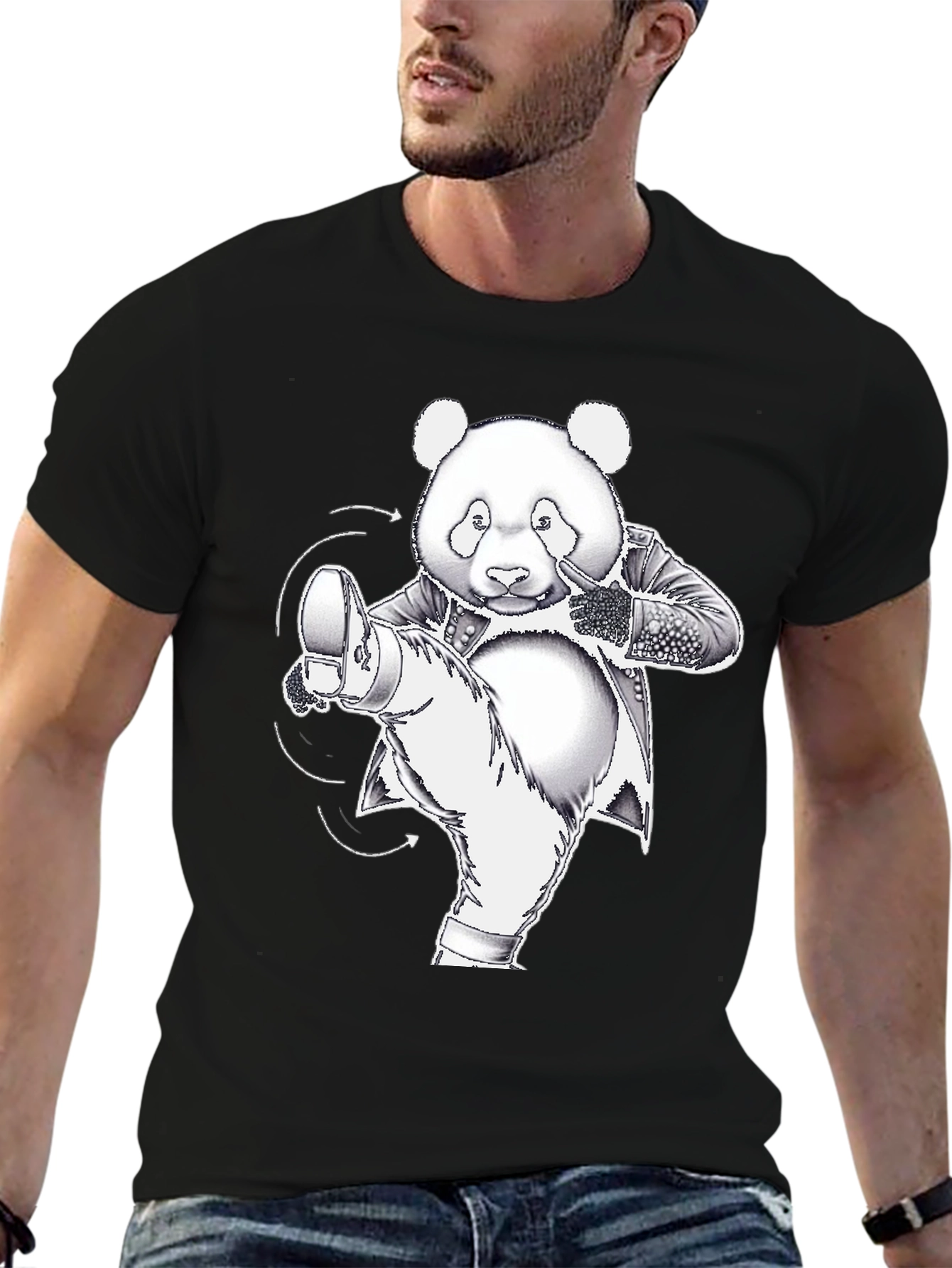 Kung Fu Panda T-Shirt - Black Cotton Graphic Tee