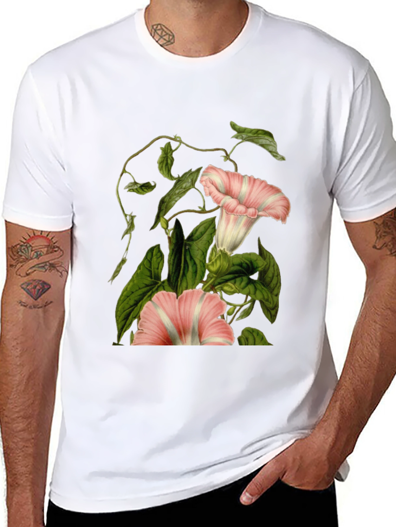 Floral Graphic Black T-Shirt