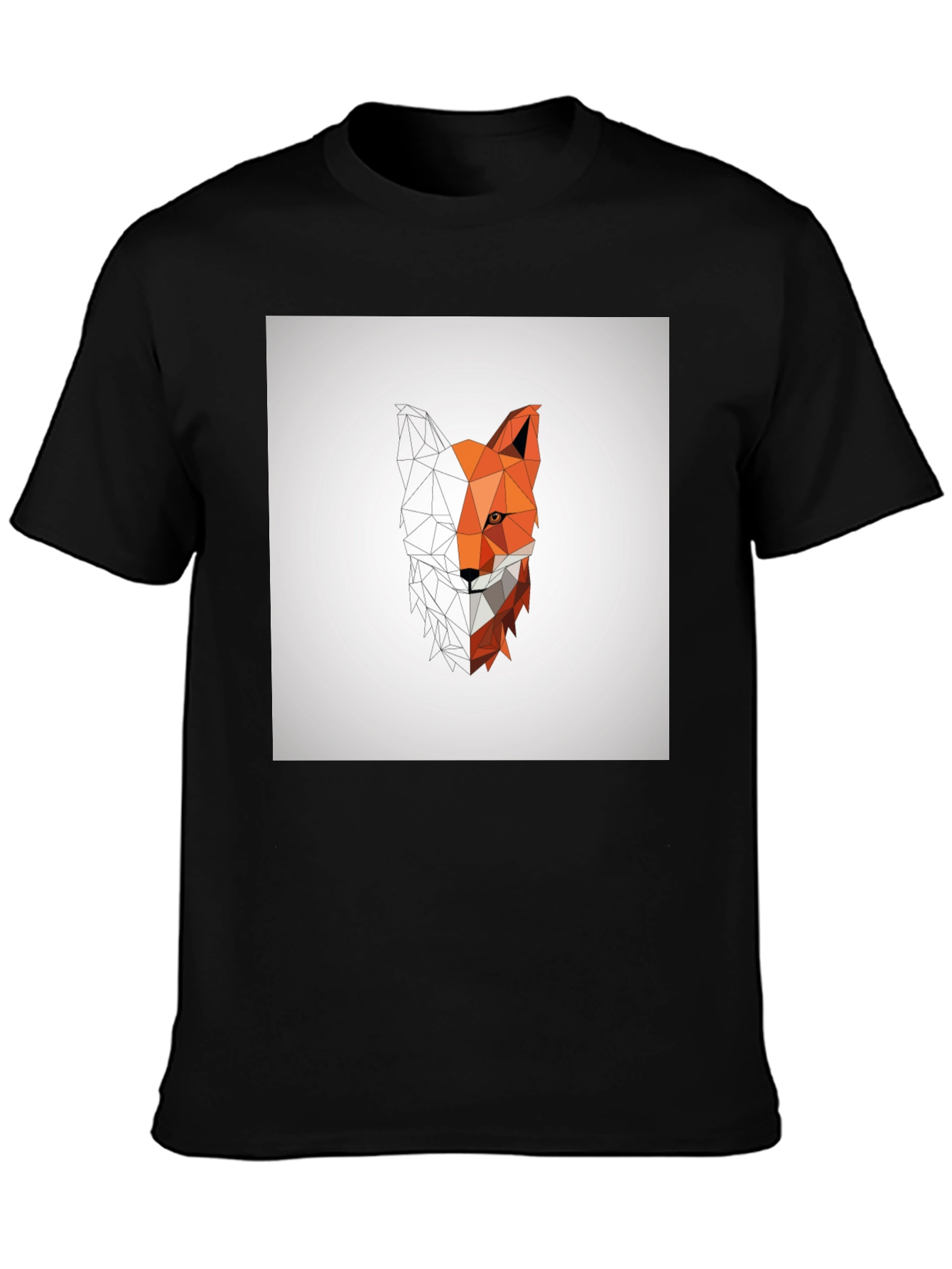 Geometric Fox Graphic Tee - Modern Polygon Design