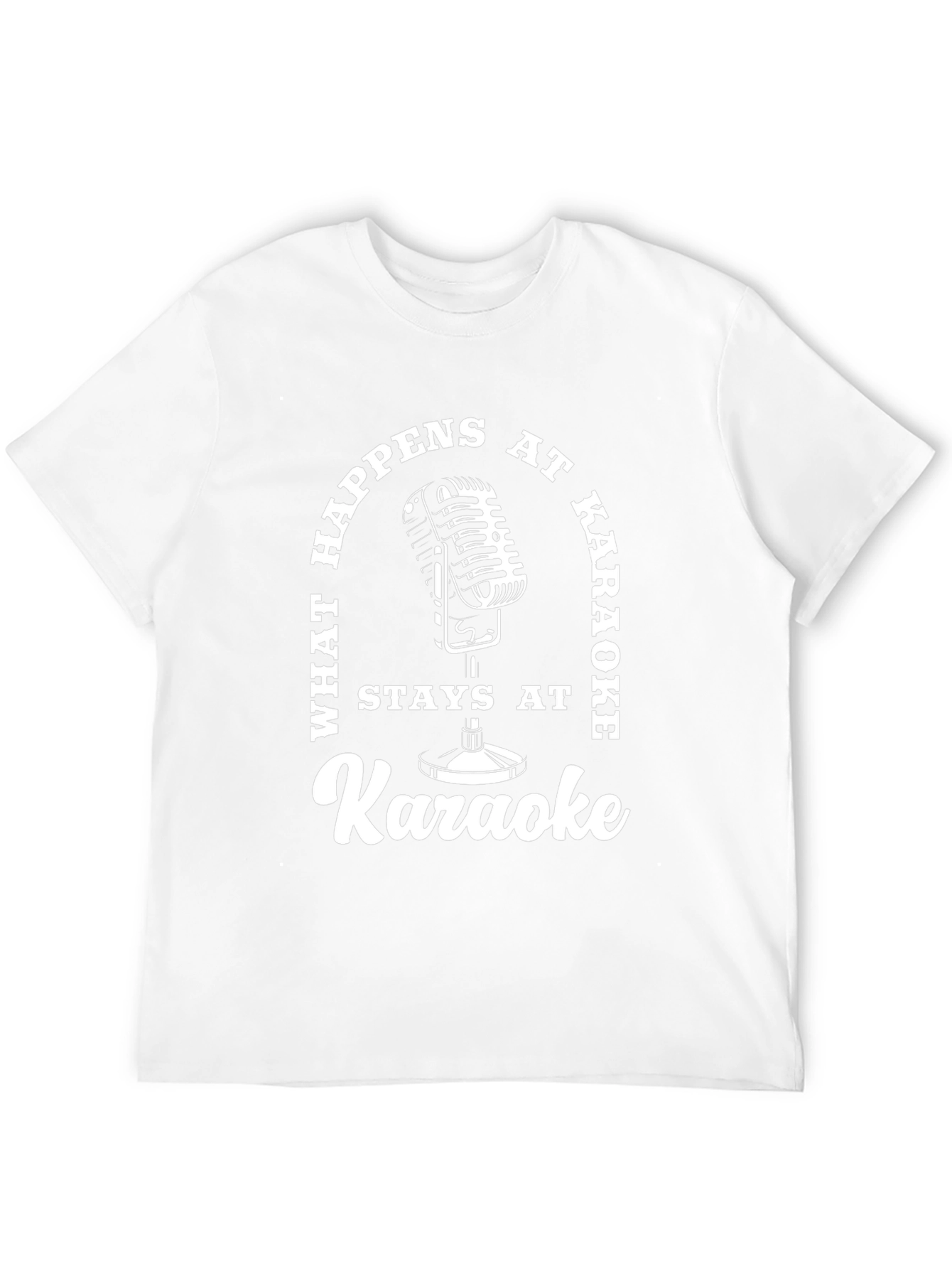 Karaoke Microphone Graphic T-Shirt - What Happens At Karaoke