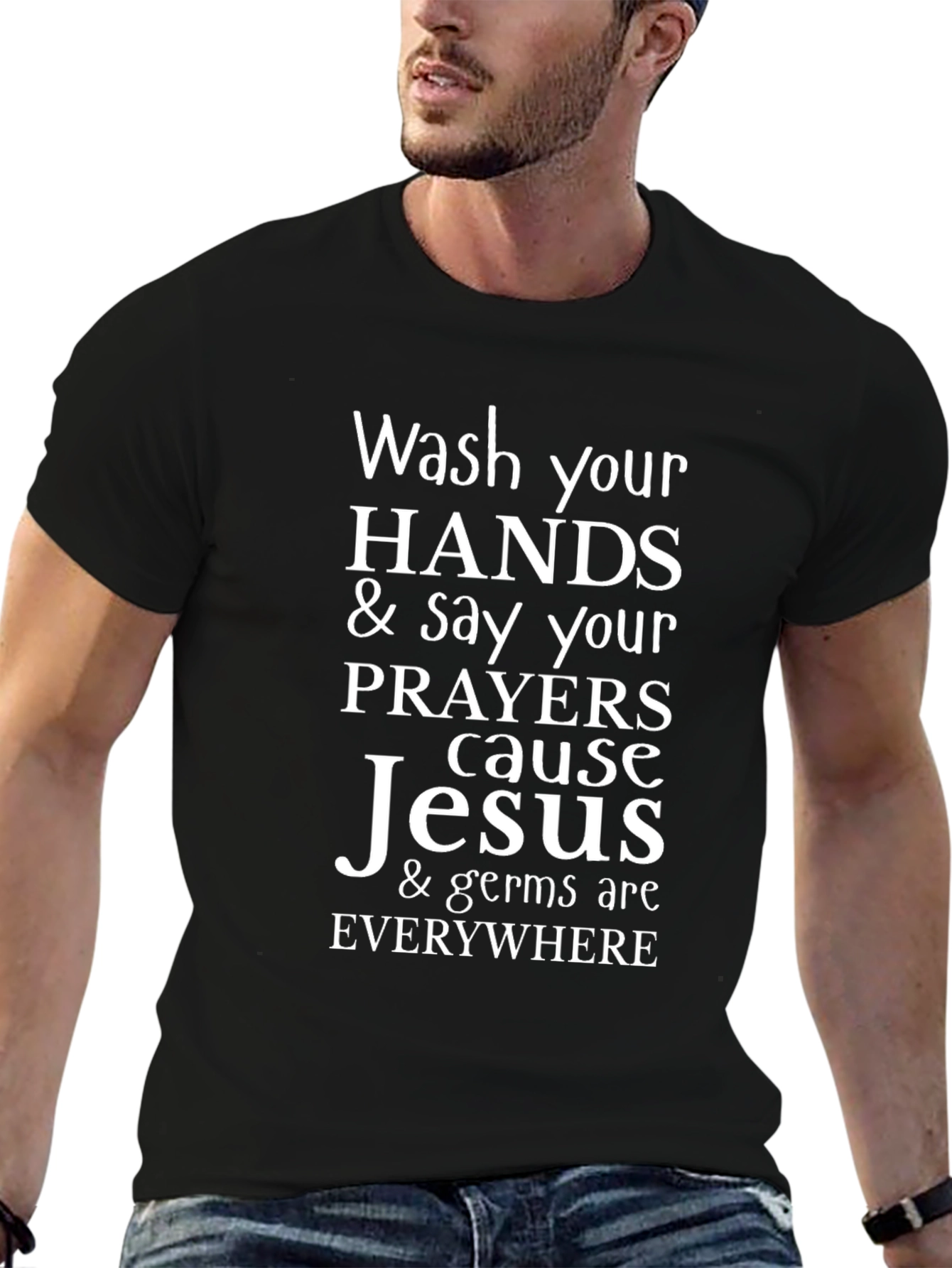 Wash Your Hands Jesus Graphic T-Shirt