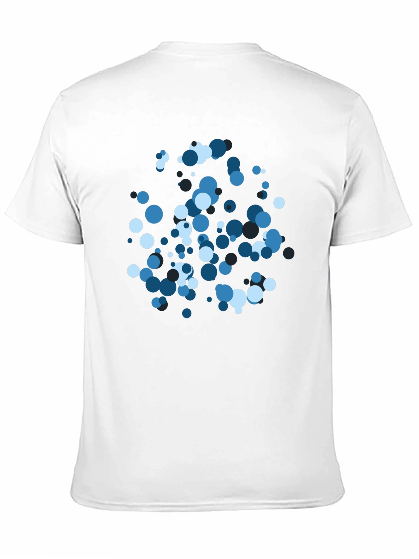 Cool Blue Circle Pattern Black T-Shirt
