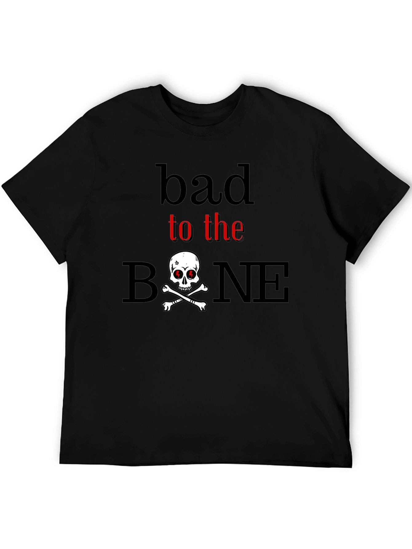 Bad to the Bone Skull Graphic T-Shirt