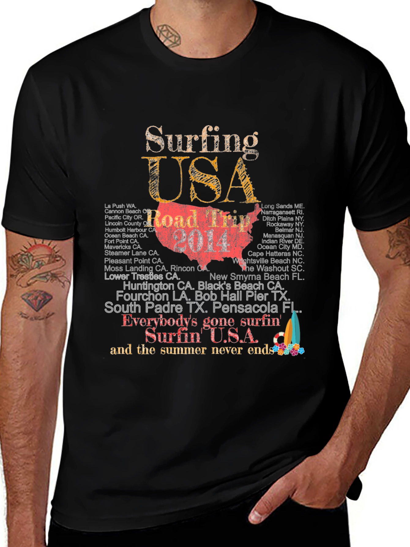 Surfing USA Road Trip Graphic Tee