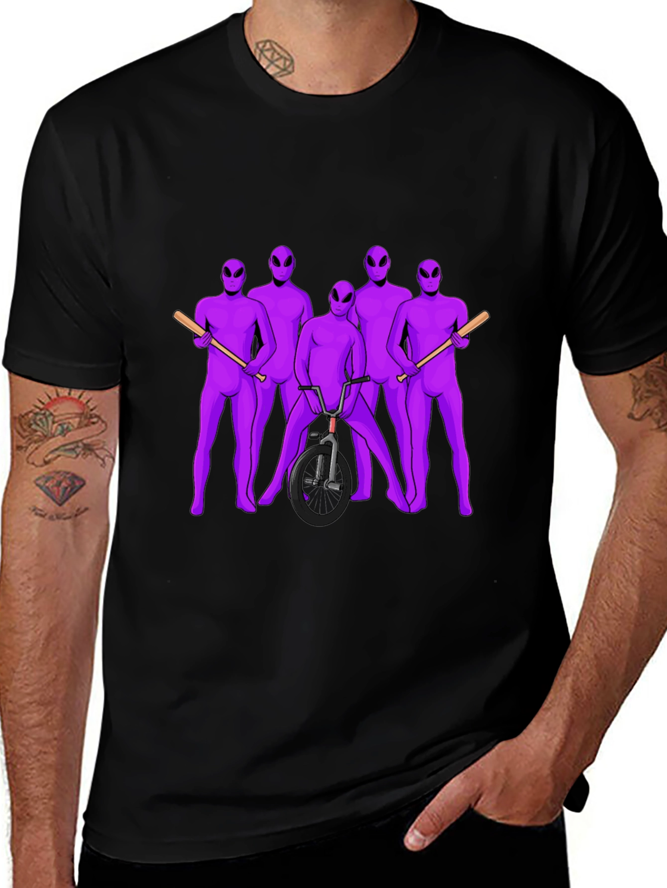 Alien Gangster Graphic T-Shirt - Mens Black Tee