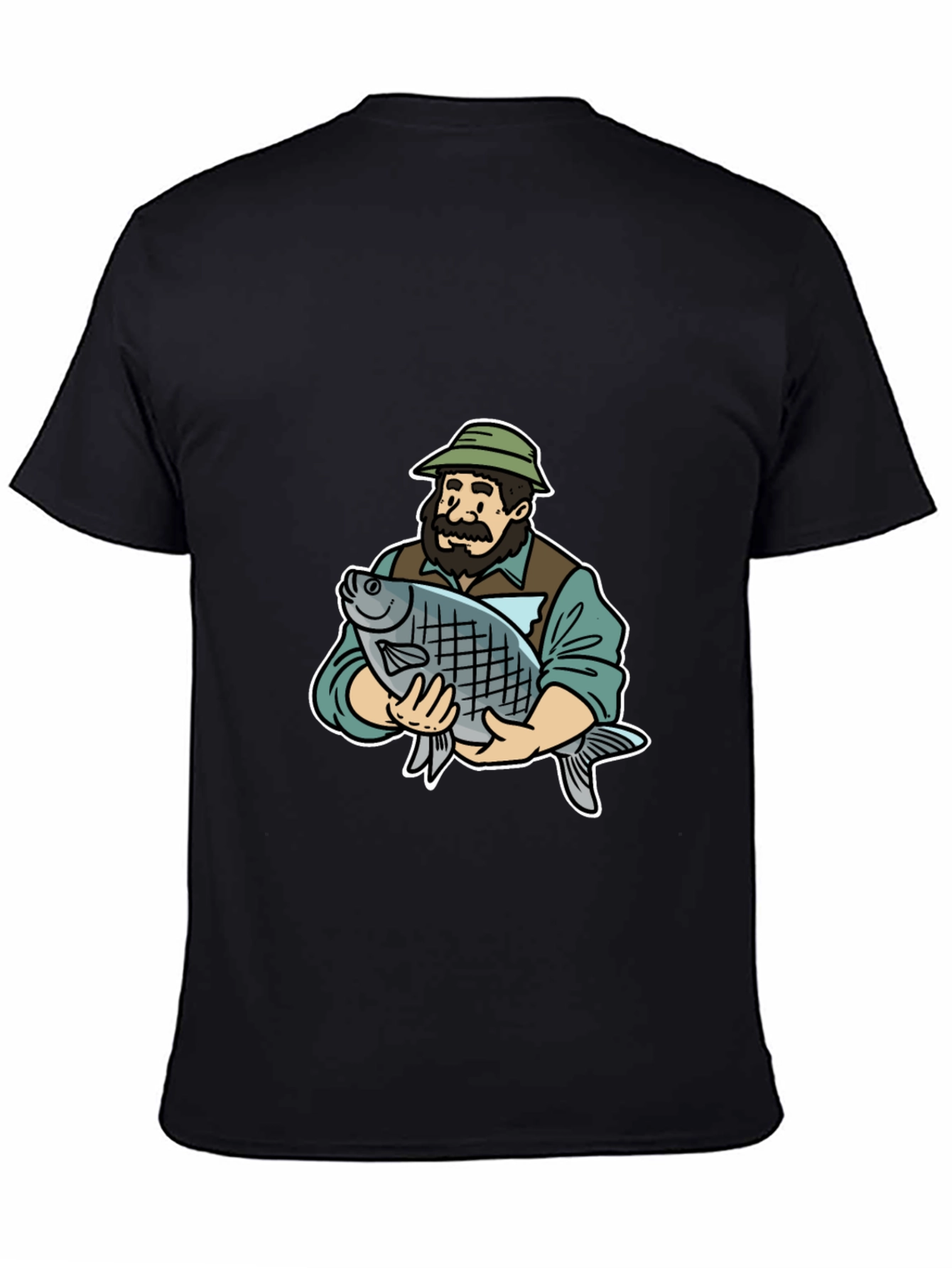 Fisherman Holding Fish Graphic Tee