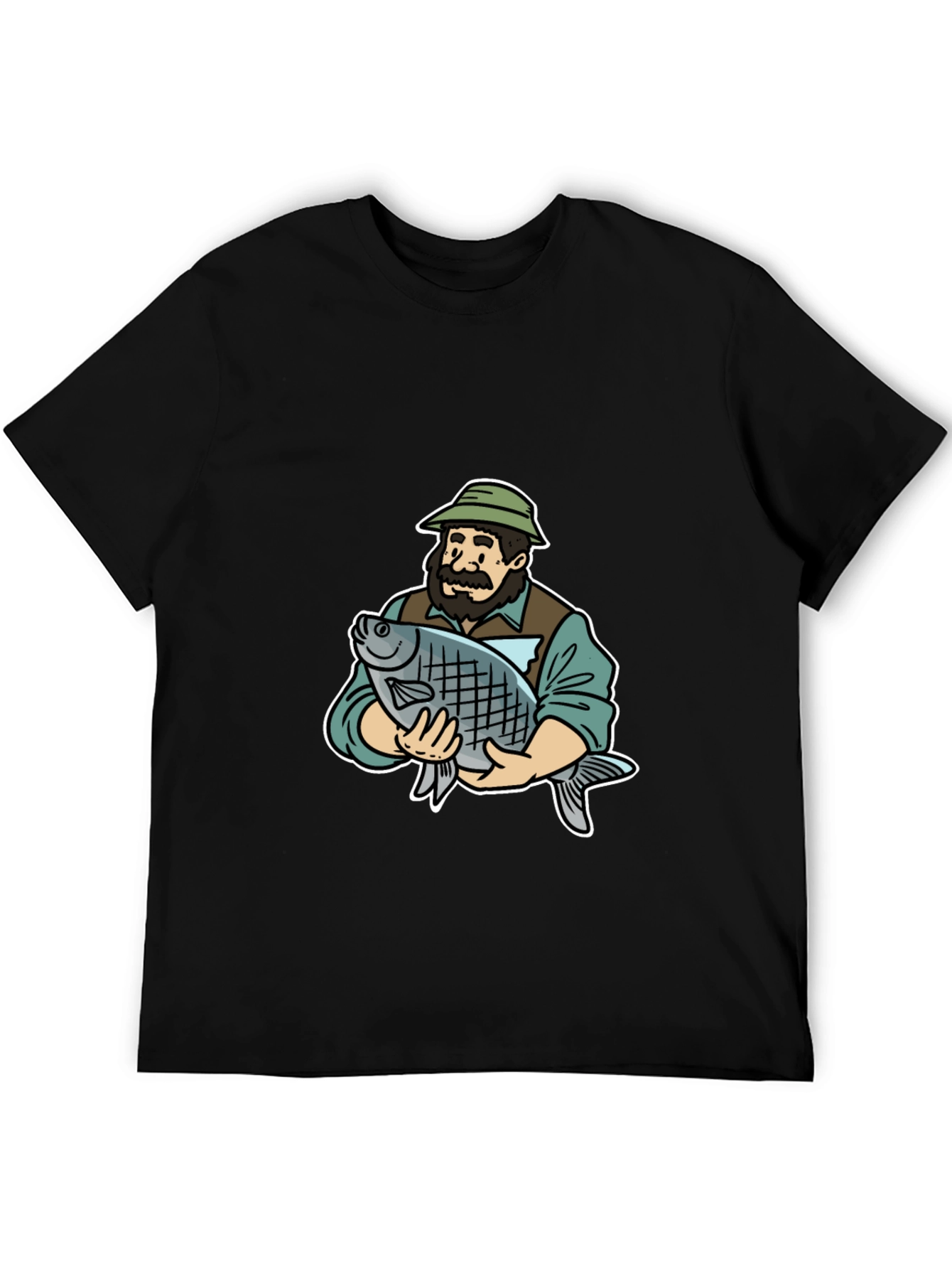 Fisherman Holding Fish Graphic Tee