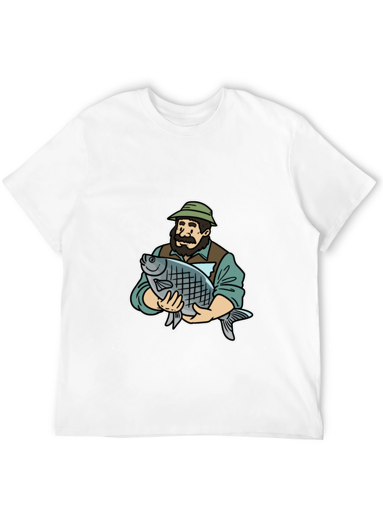 Fisherman Holding Fish Graphic Tee