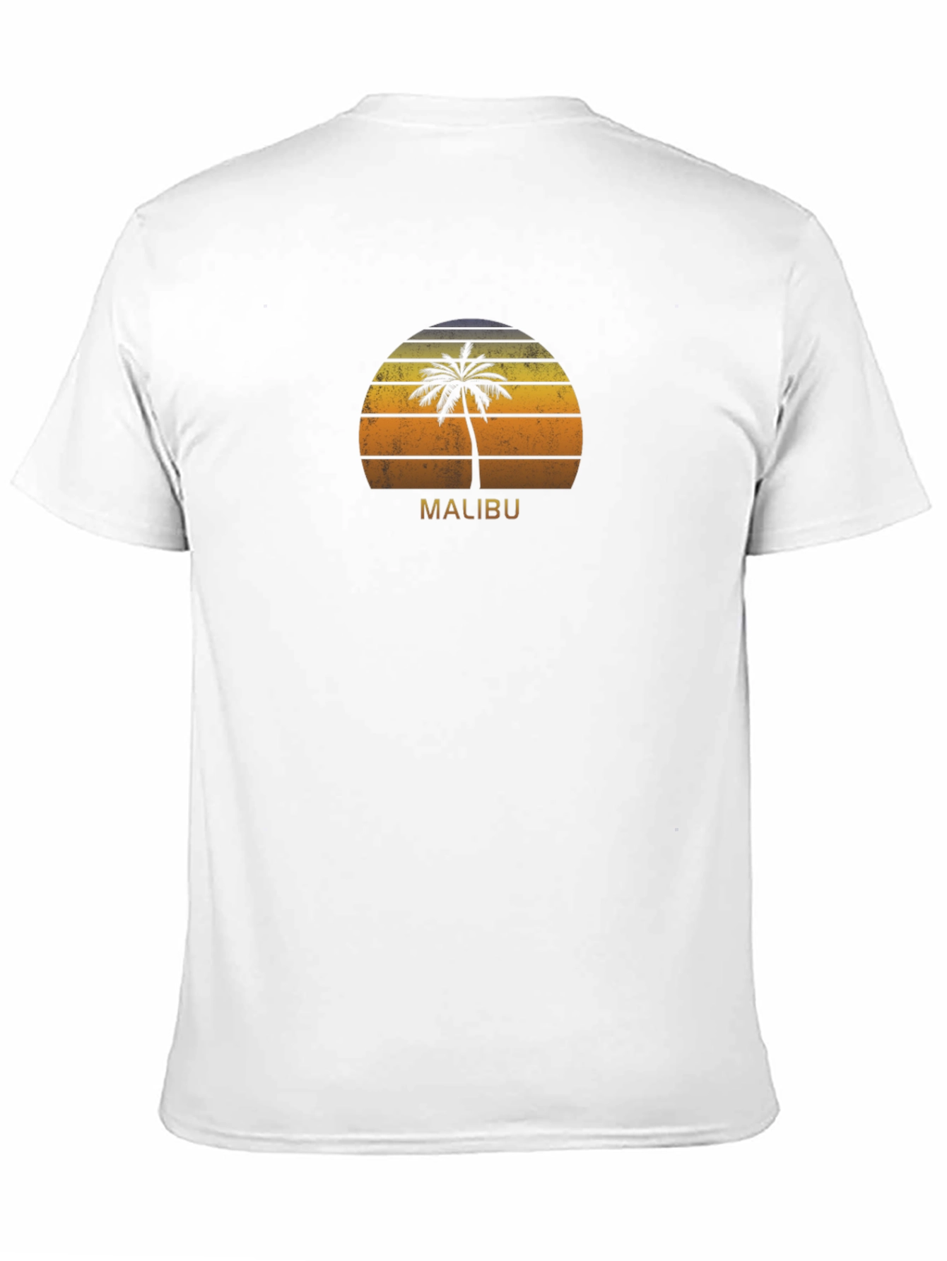 Malibu Palm Tree Sunset T-Shirt - Retro Beach Vibes